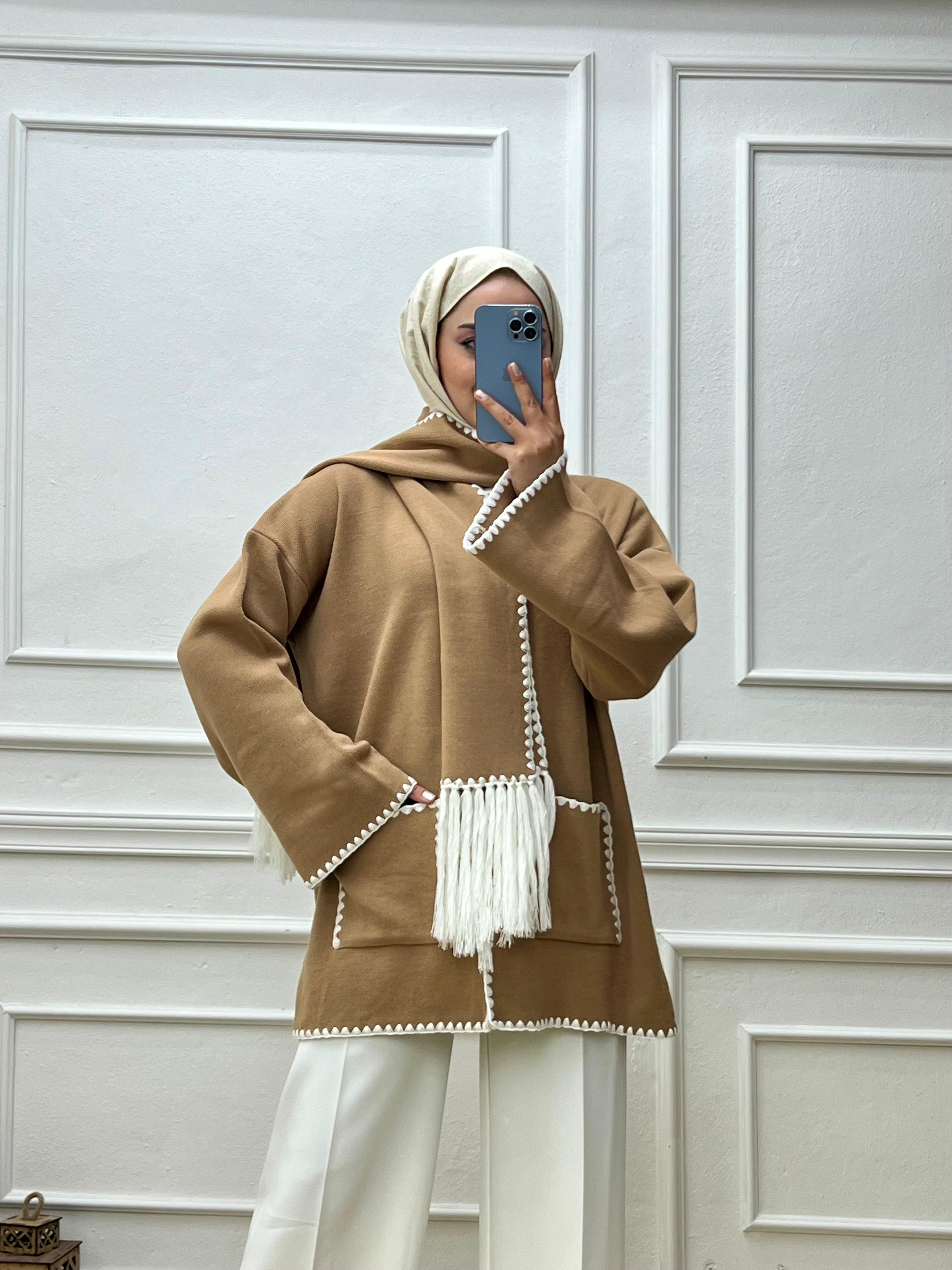 3009-Atkılı Loi Hırka-Camel