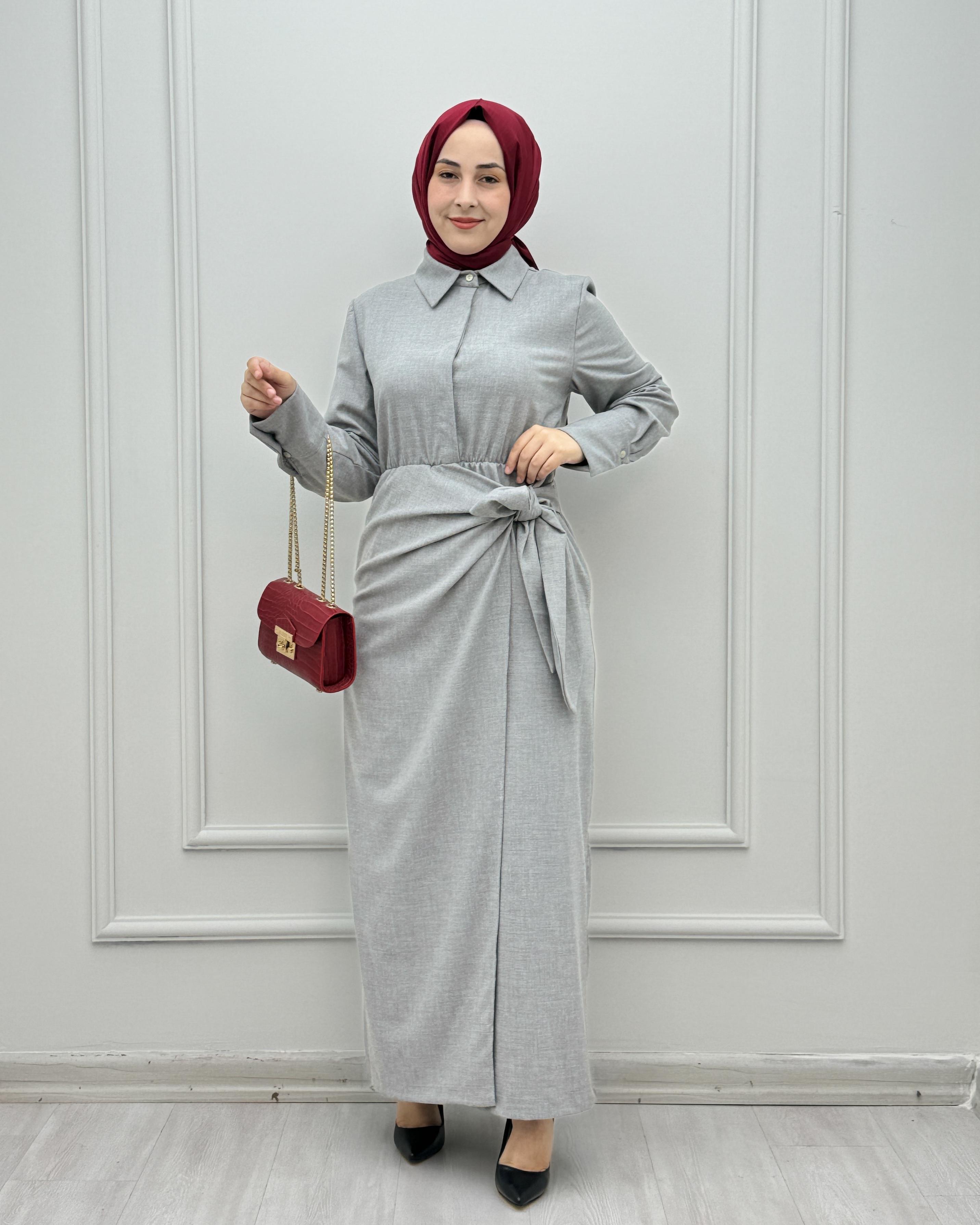3226-Esin Elbise-Gri