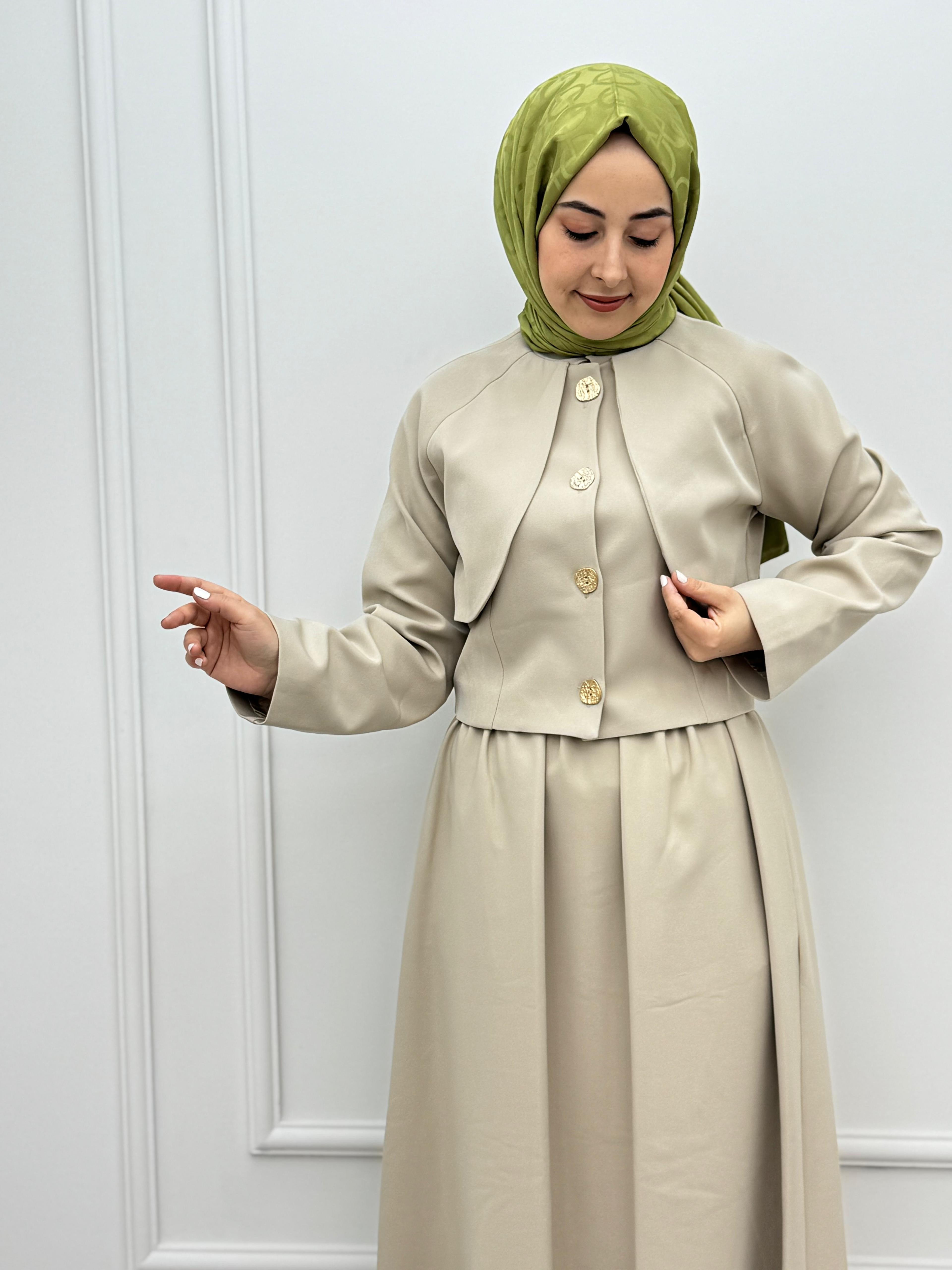 3231-Ladie Takım-Krem