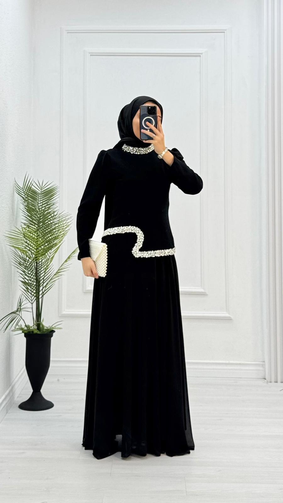 3385-Hülya Abiye-Siyah