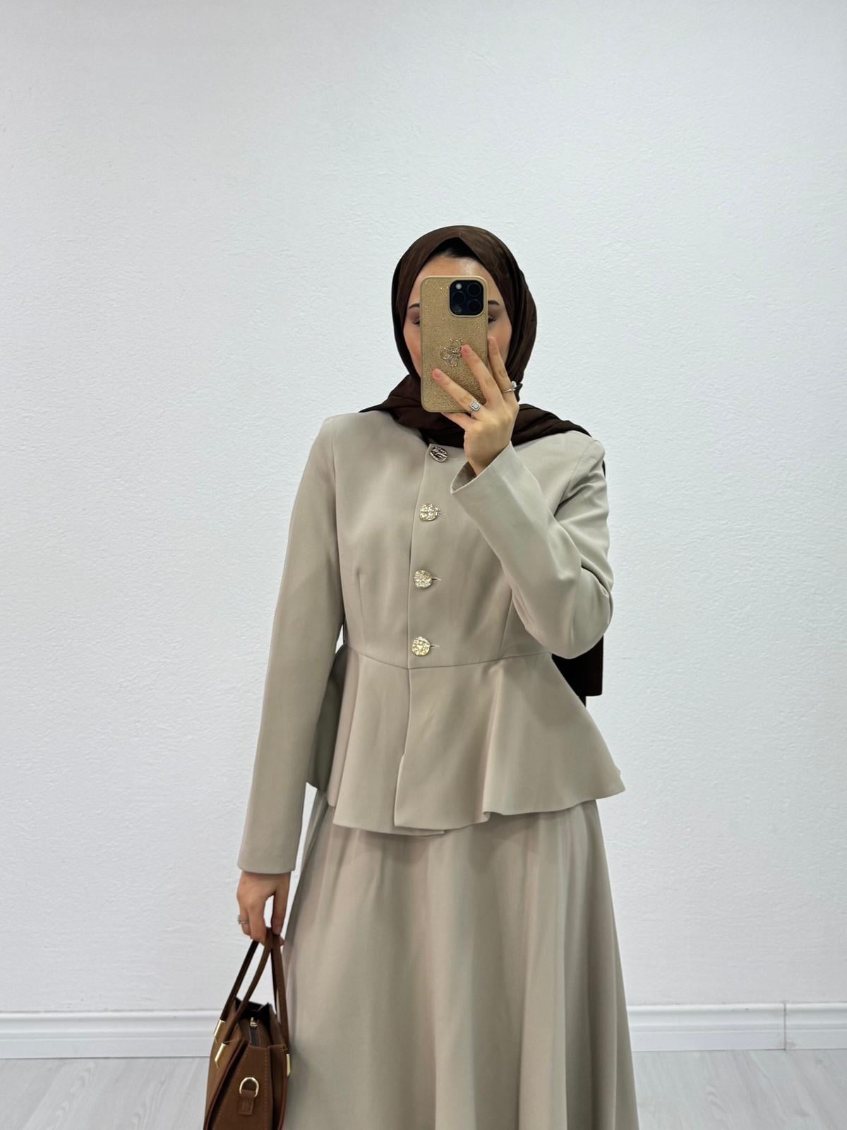 3451-Prenses Takım-Krem