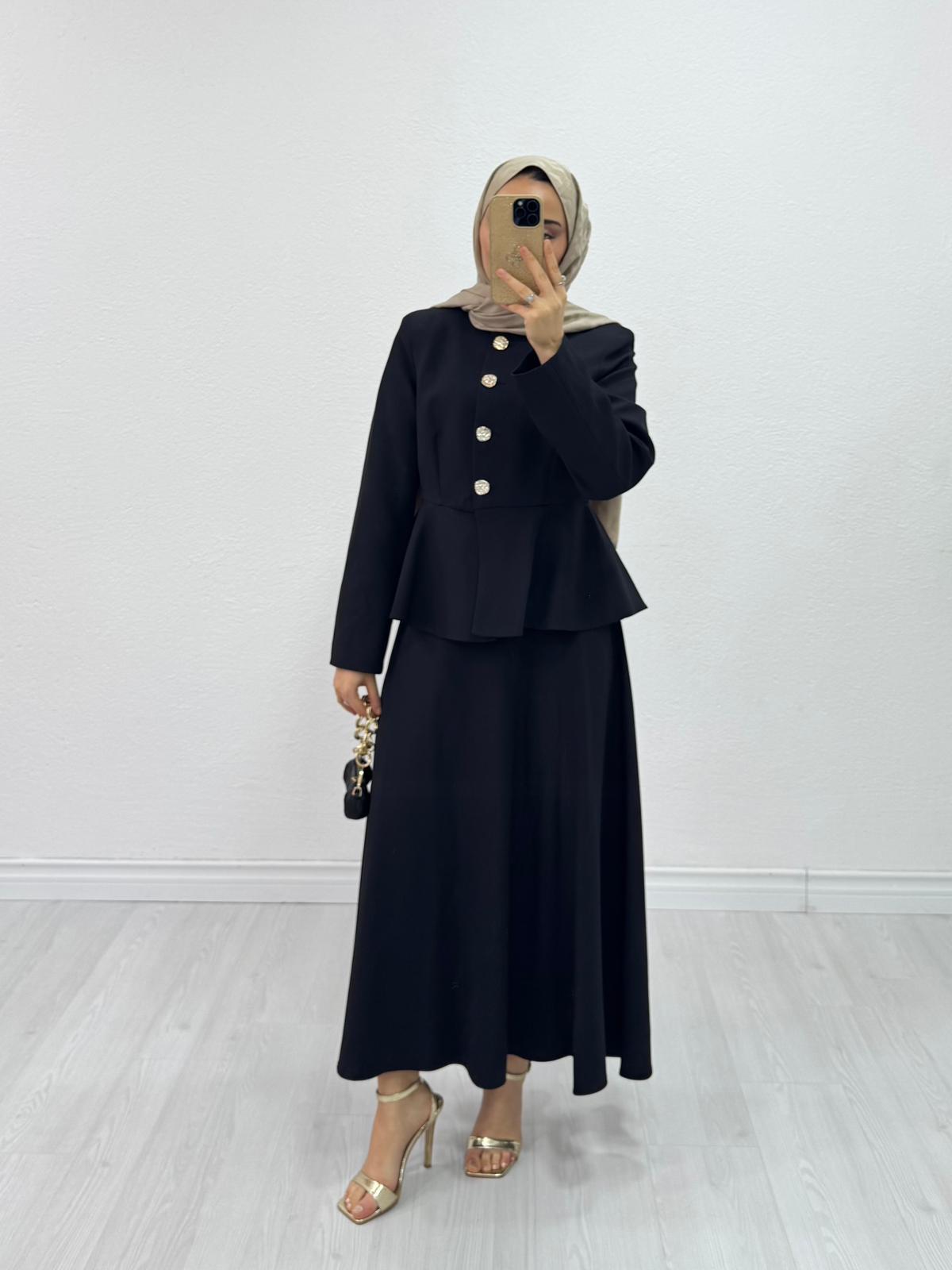 3451-Prenses Takım-Siyah