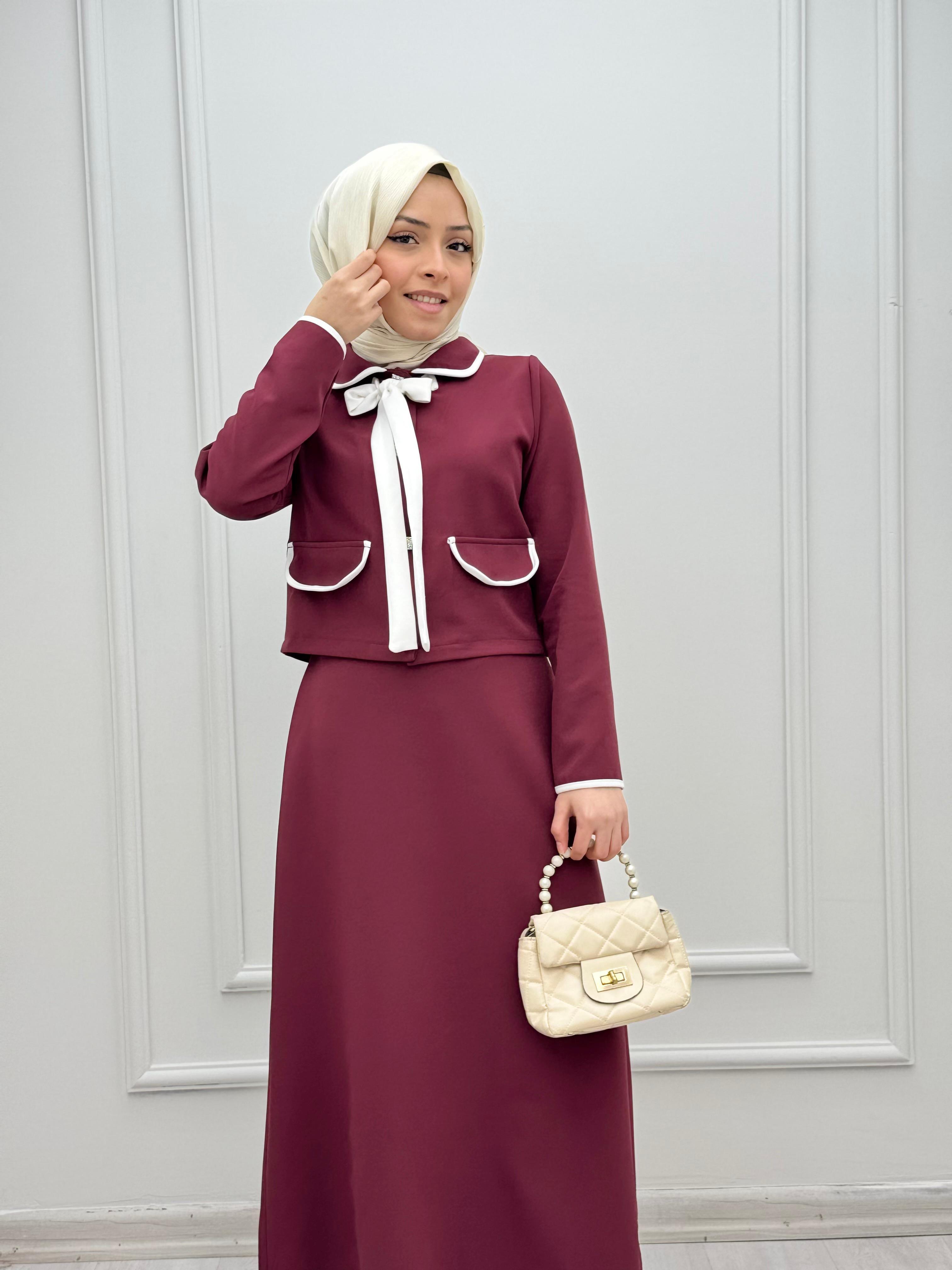 3535-Etek Takım-Bordo