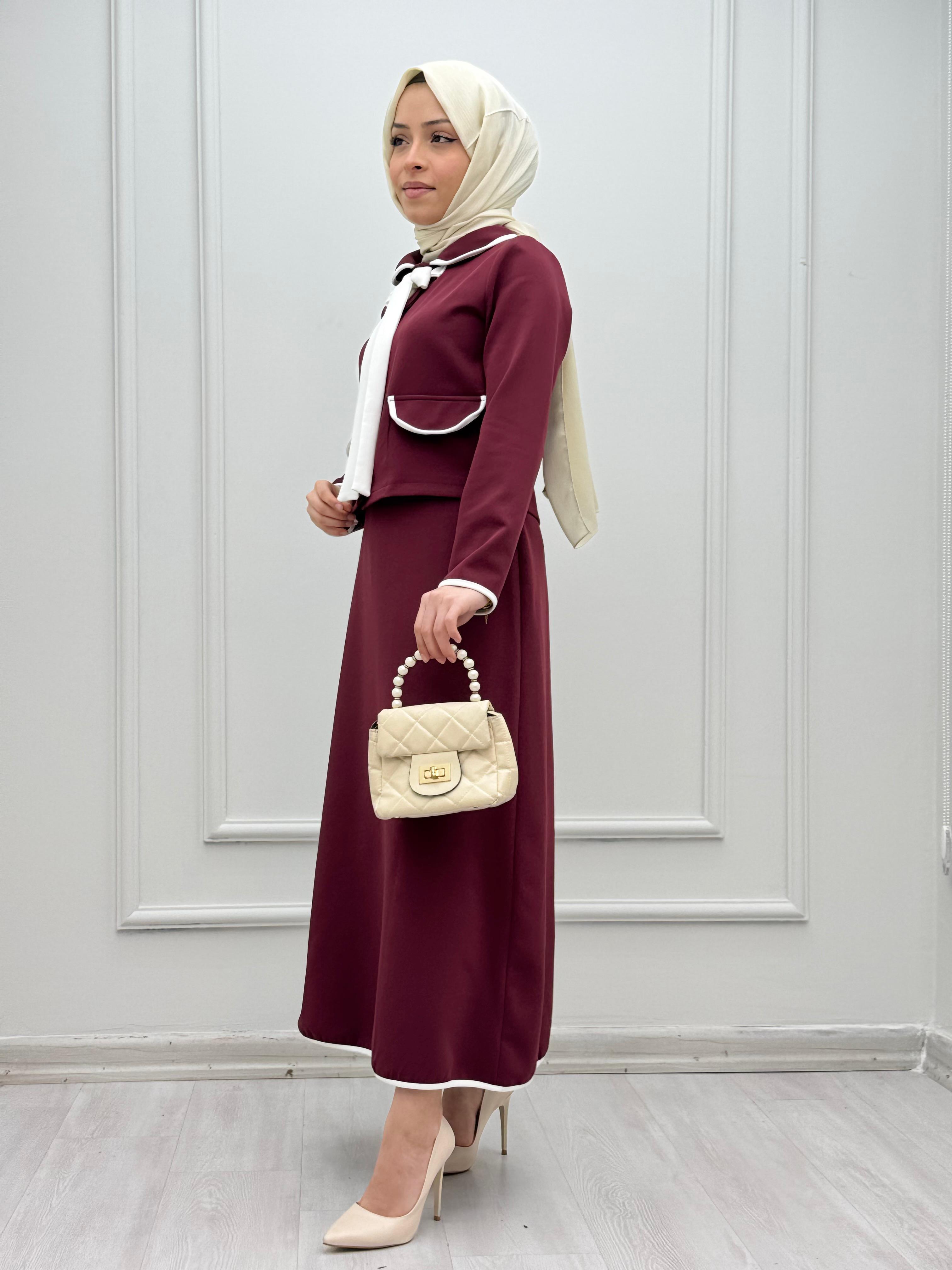 3535-Etek Takım-Bordo