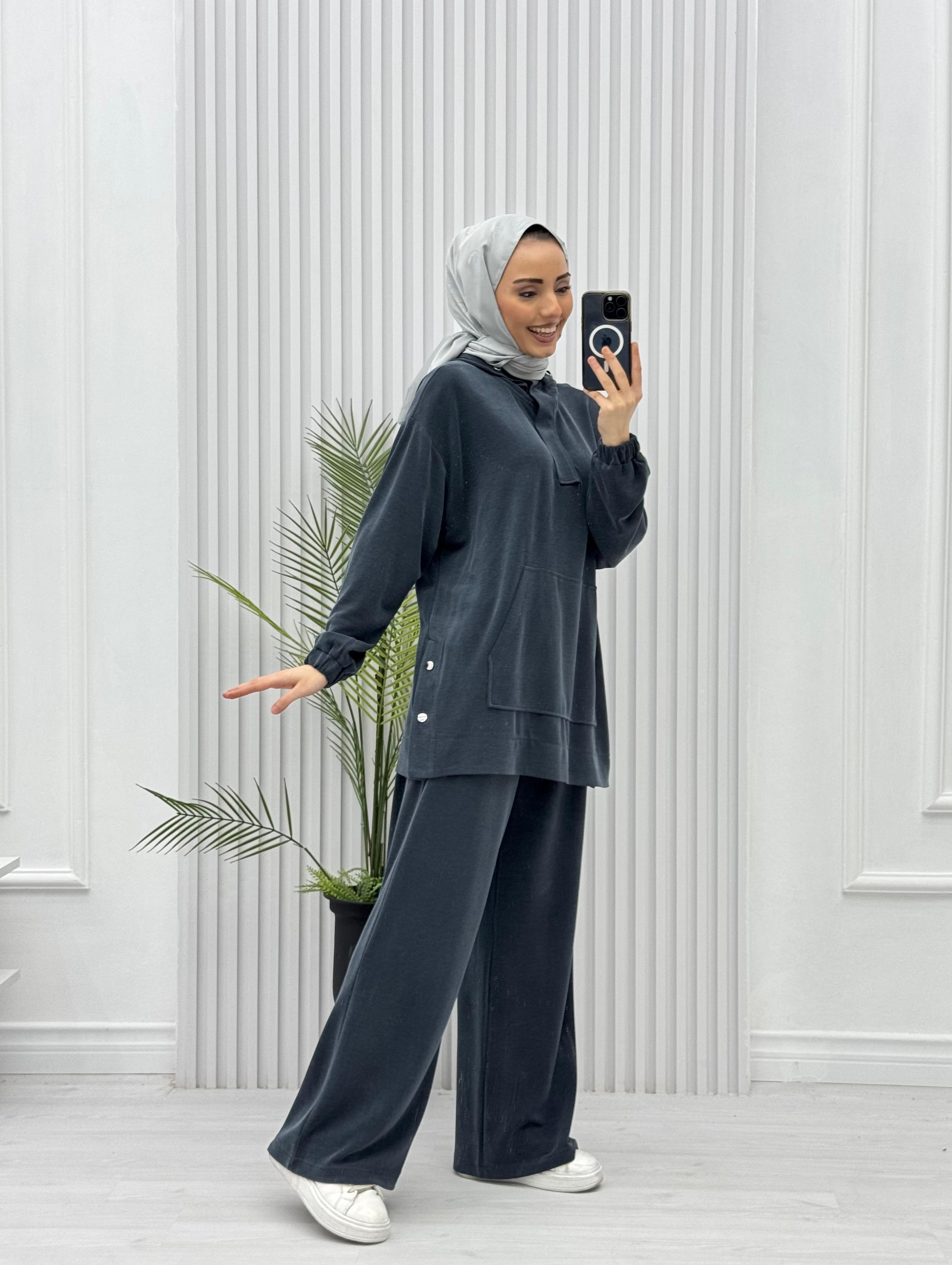 3619-Tencel Spor Takım-Lacivert