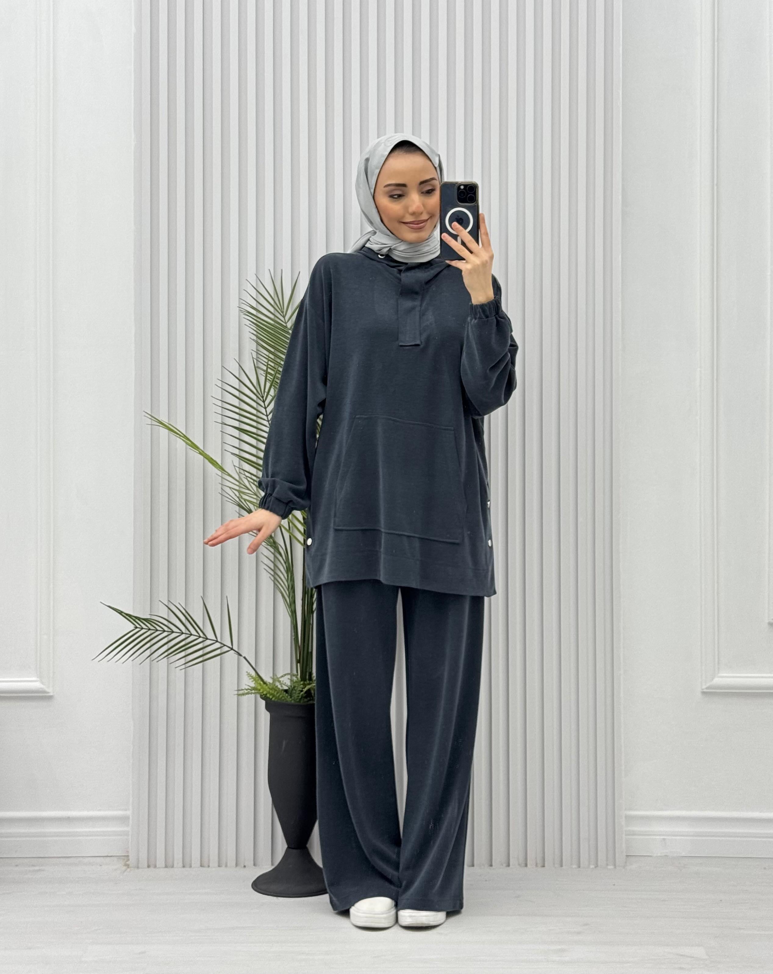 3619-Tencel Spor Takım-Lacivert