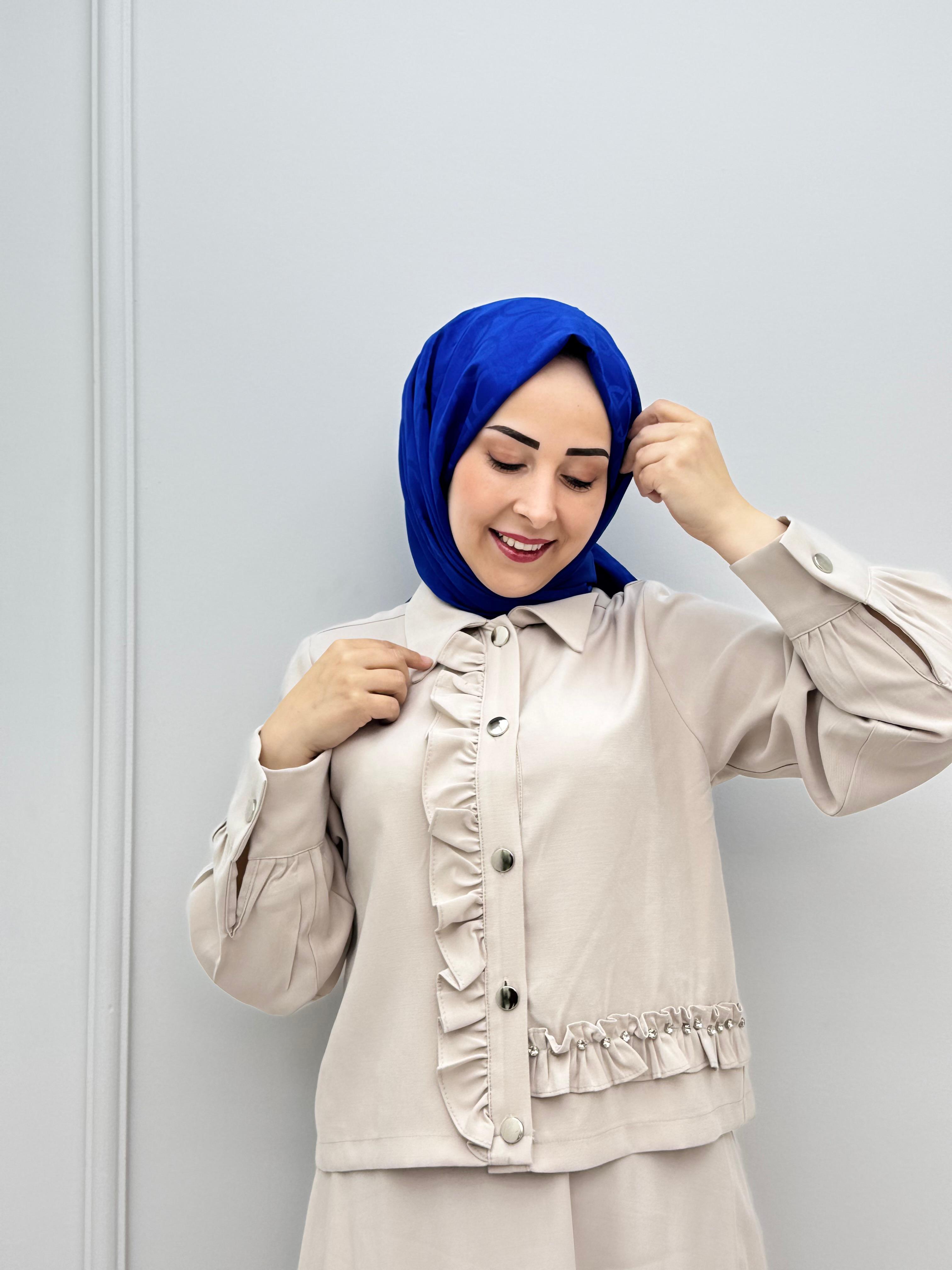 3766-Tencel Takım-Krem