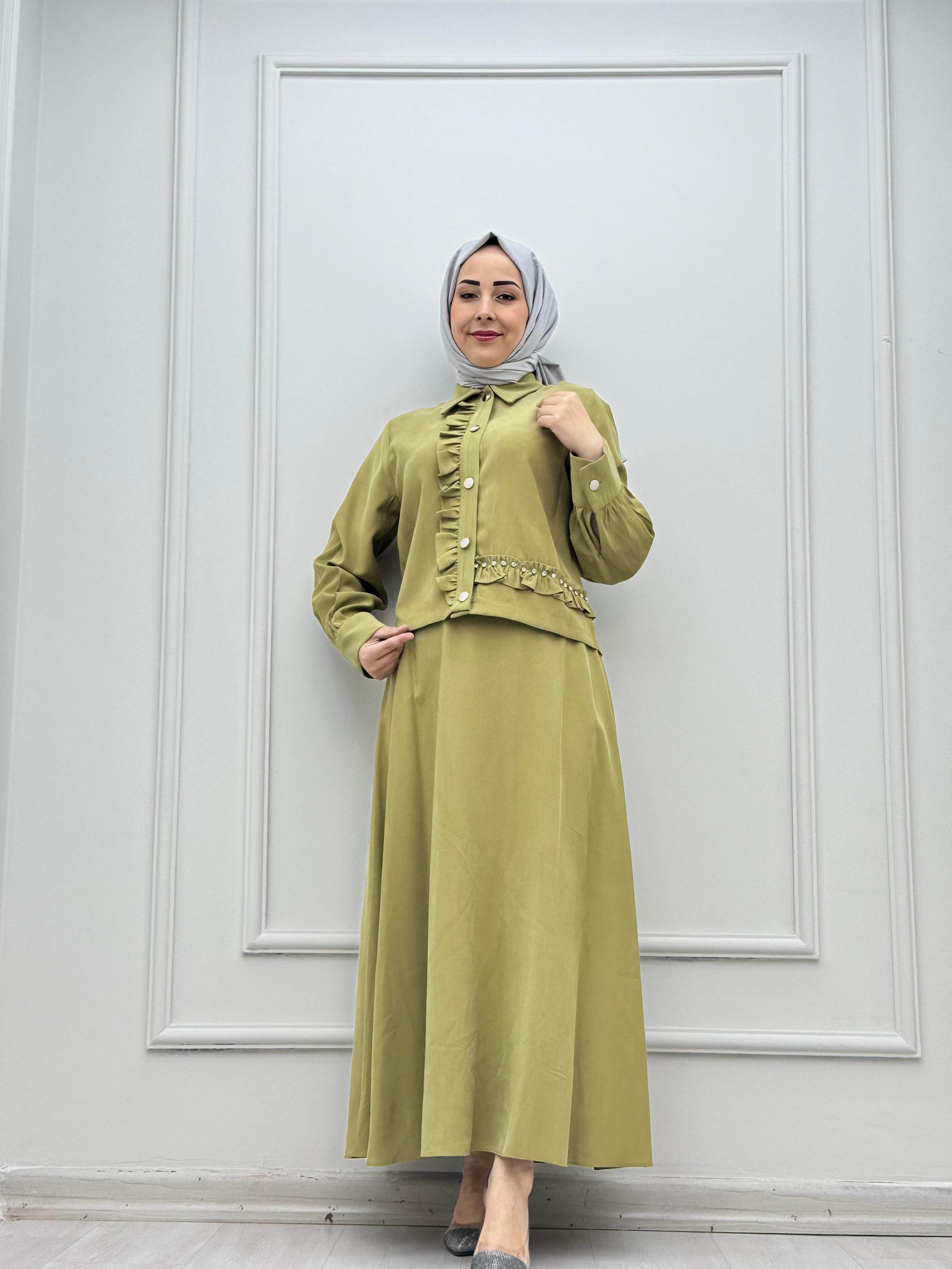 3766-Tencel Takım-Su Yeşil