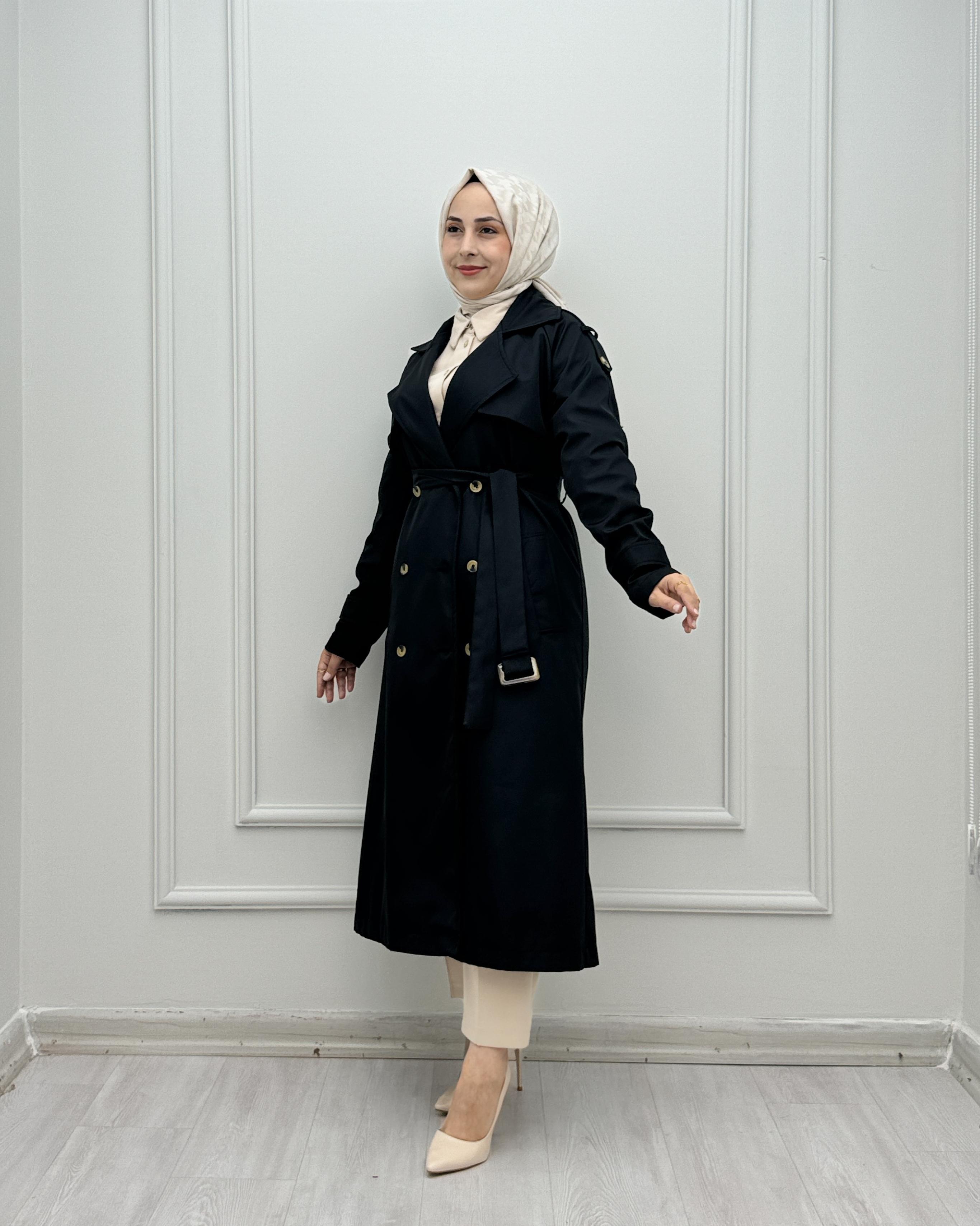 4026-Trençkot-Siyah