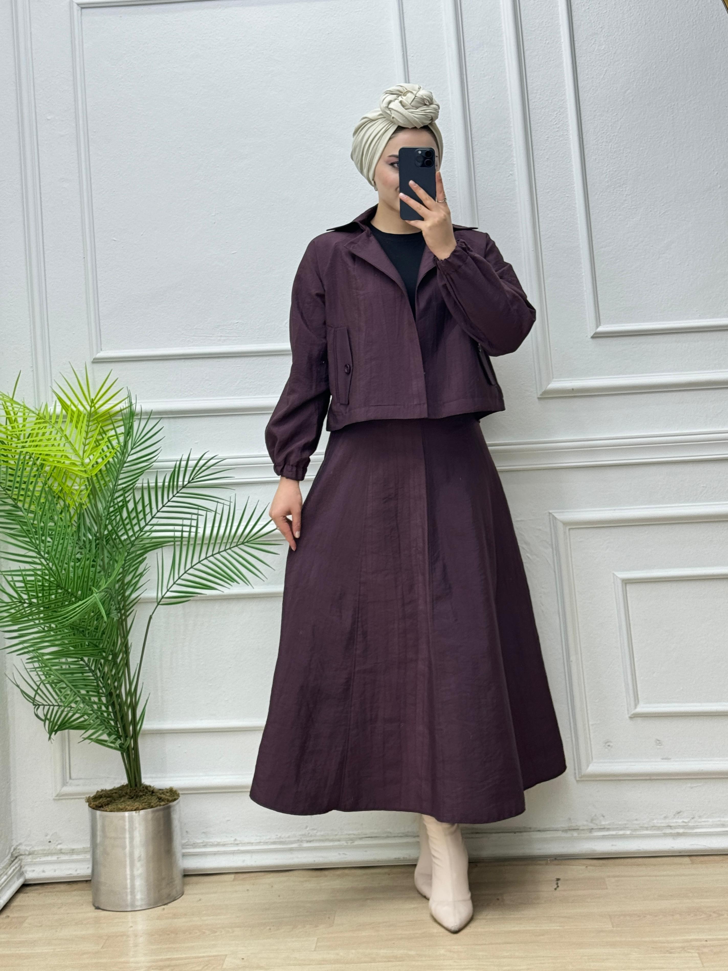 4077-Jale Takım-Bordo