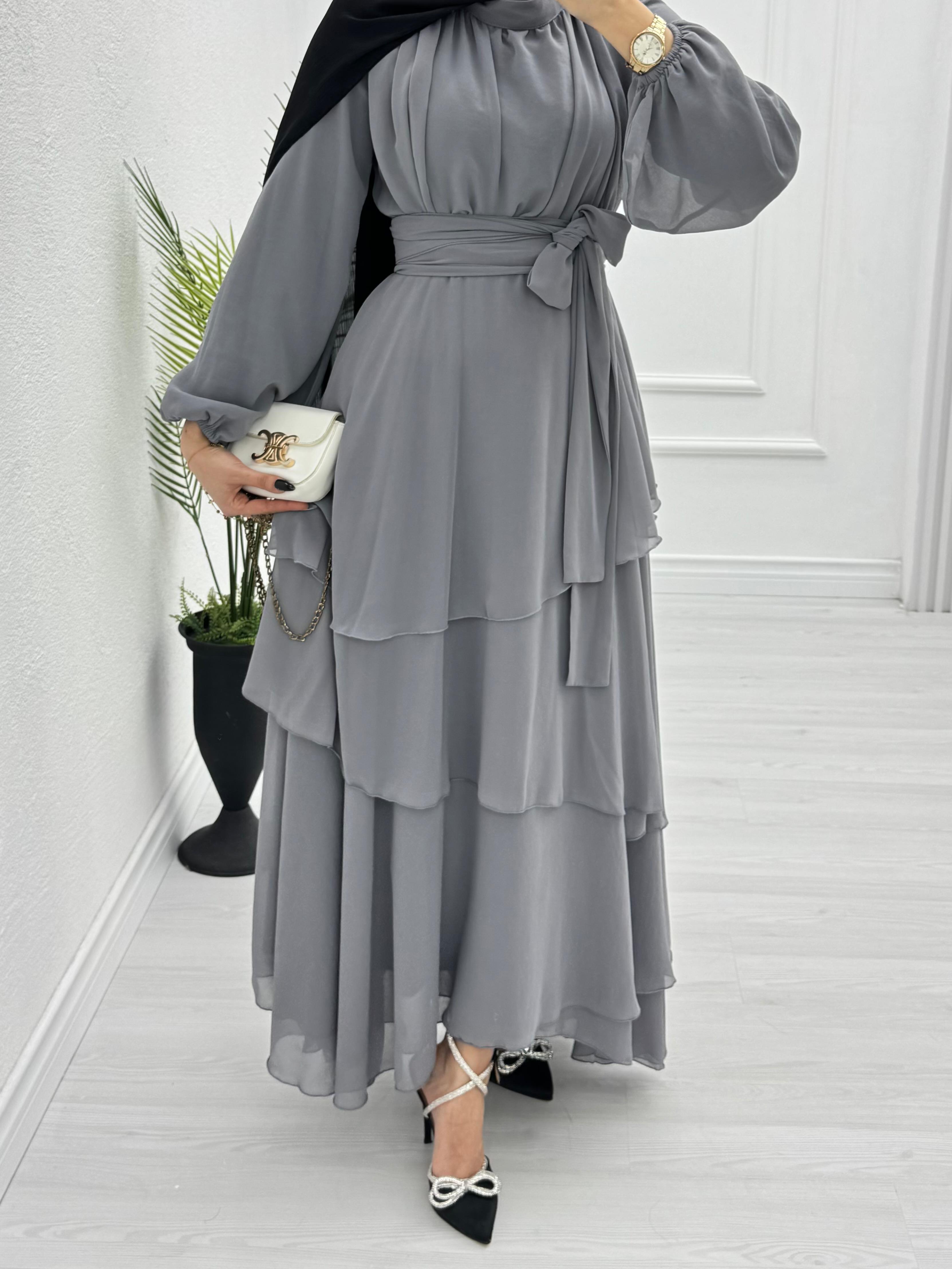 4901-Layd Elbise-Gri