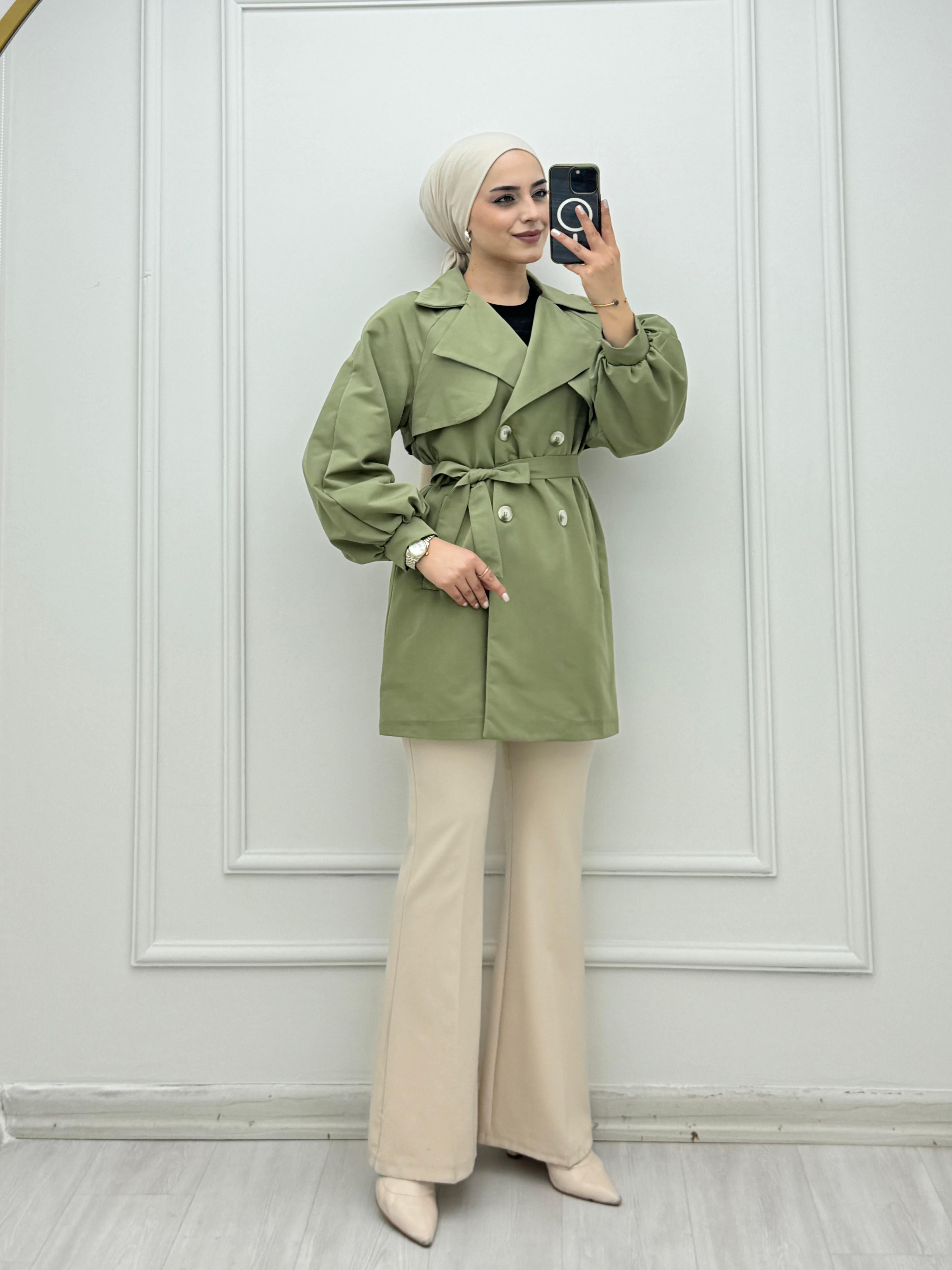 5067-Arya Trençkot-Yeşil