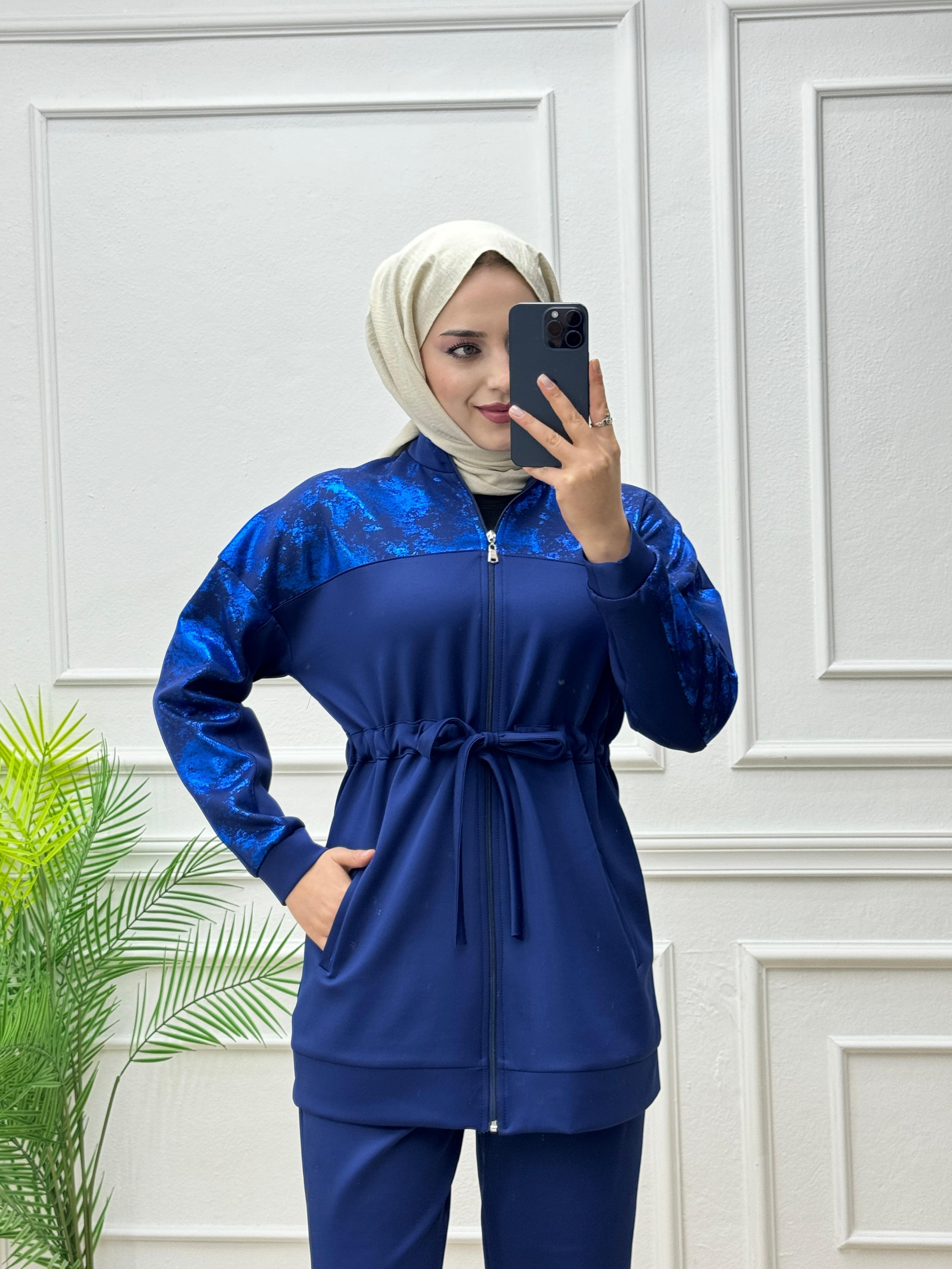 8391-Ravella Takım-Saks Mavisi