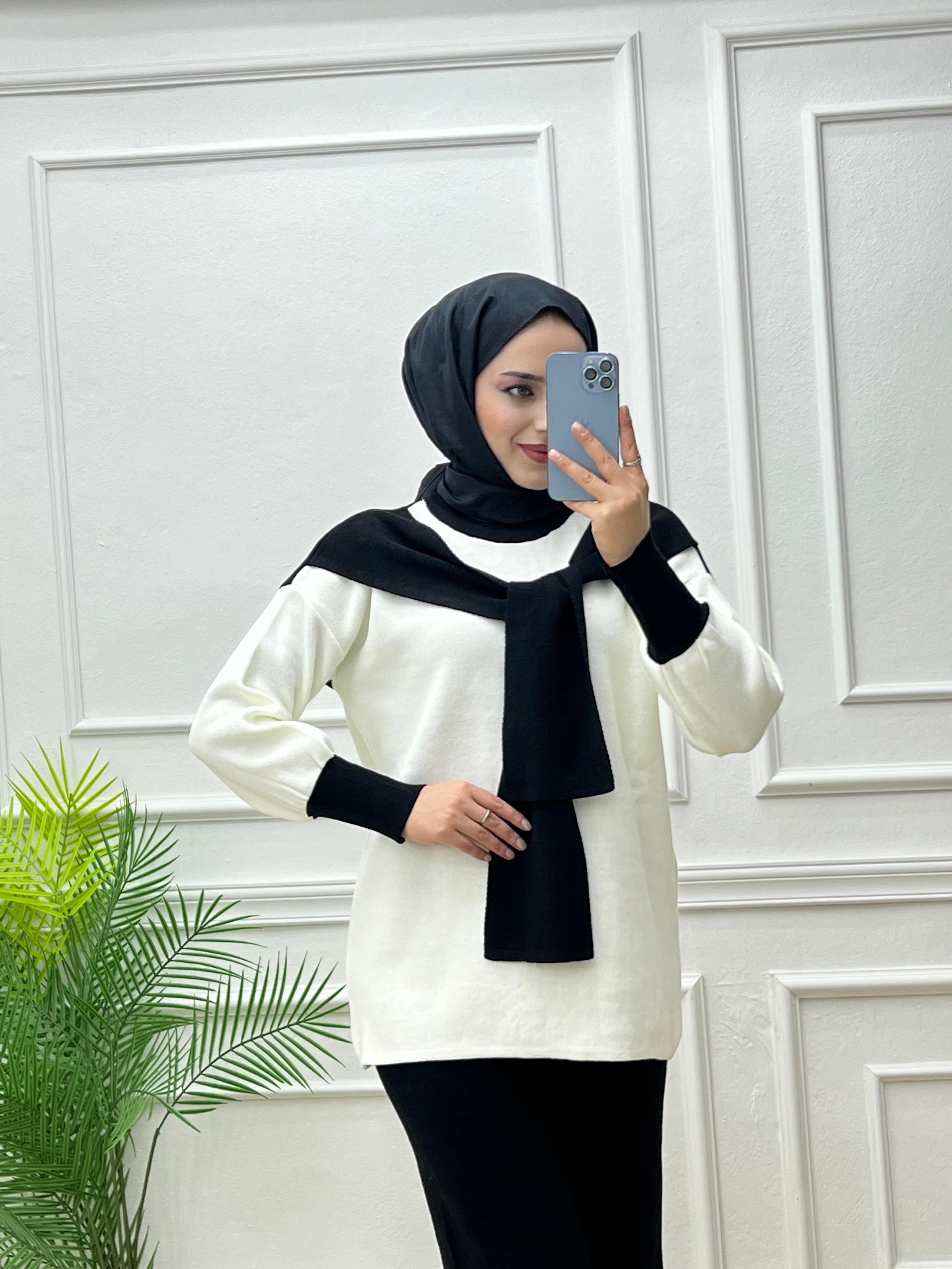 9532-Selin Triko Takım-Siyah