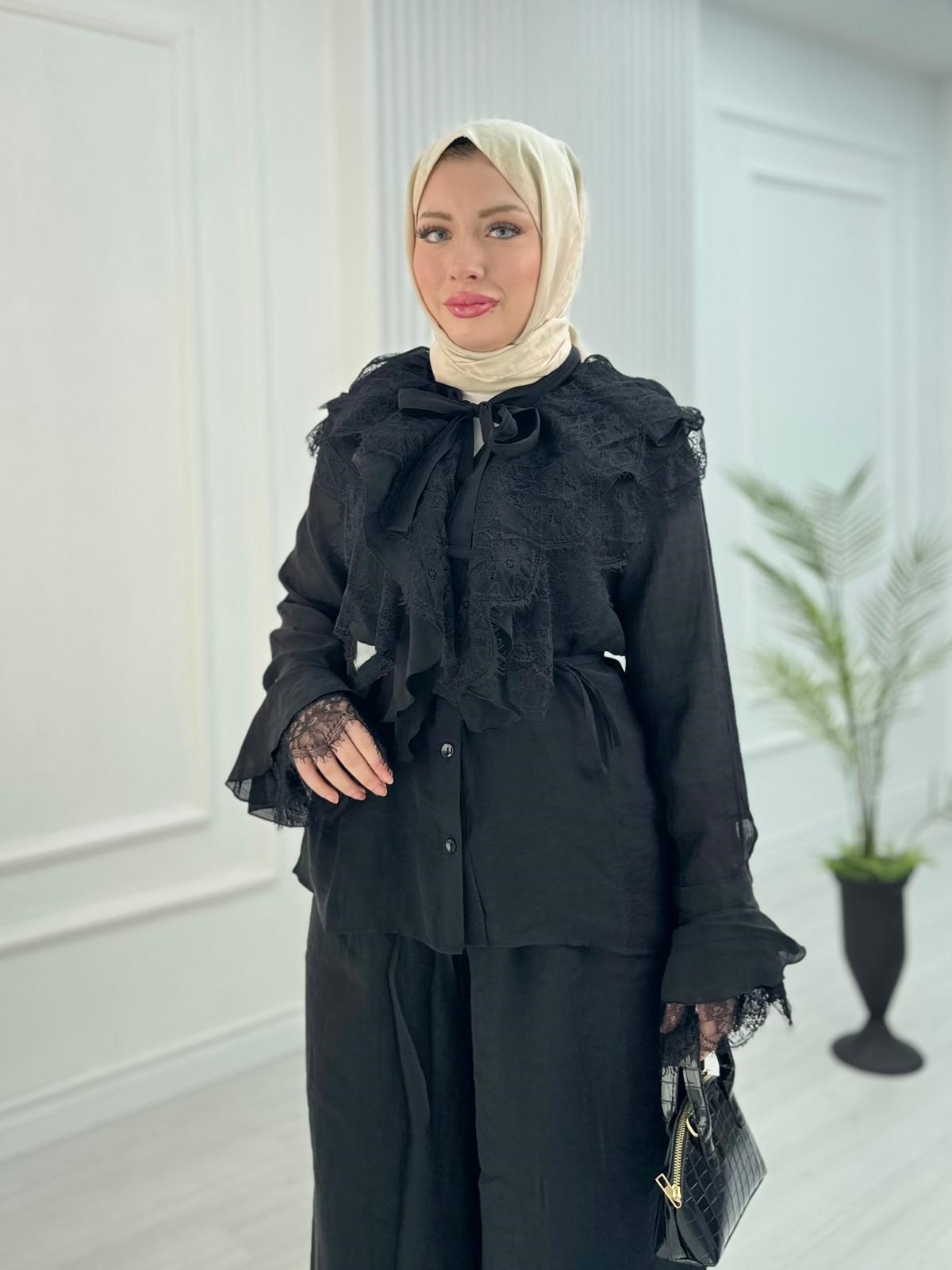 Dn3633-Alaçatı Vual Takım-Siyah