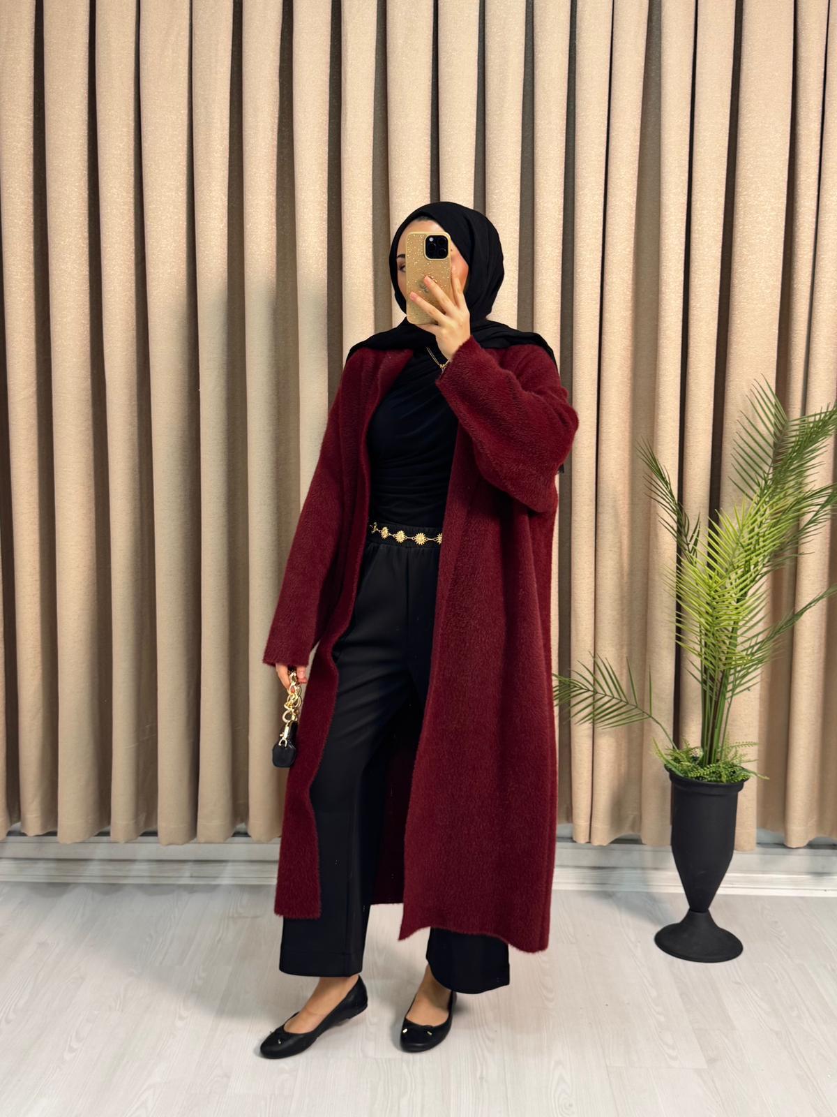 Fx2083-Angora Hırka-Bordo