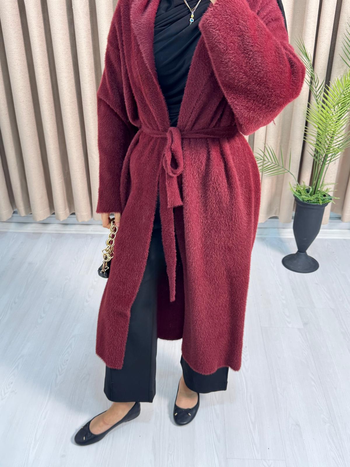Fx2083-Angora Hırka-Bordo