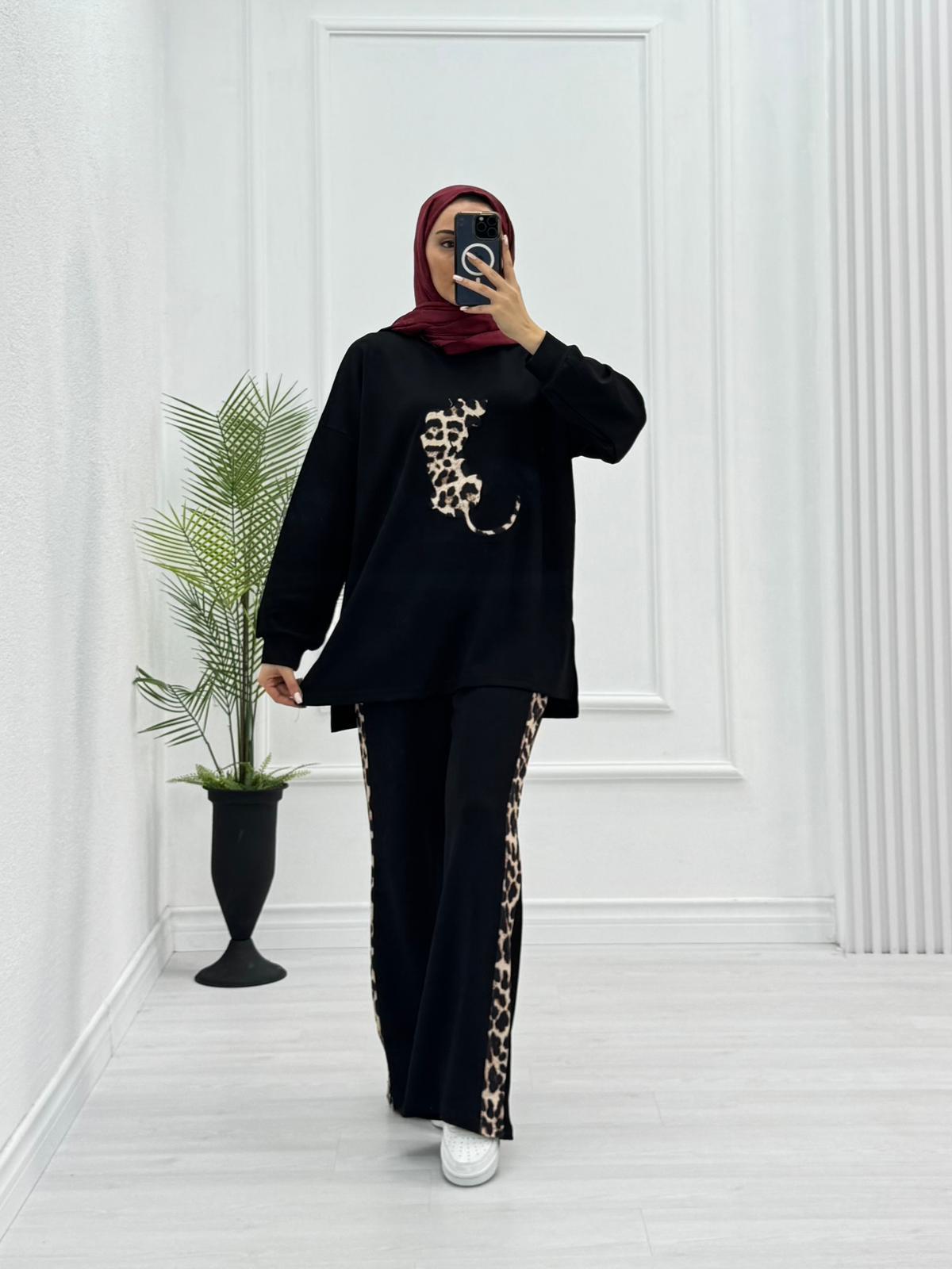 Gx1079-Leopar Takım-Siyah