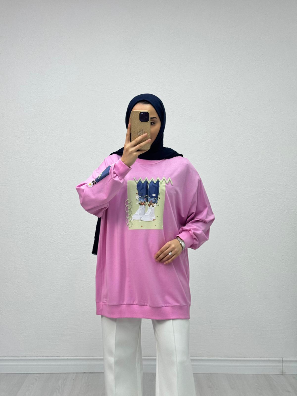 Hx3839-Basic Sweat-Pembe