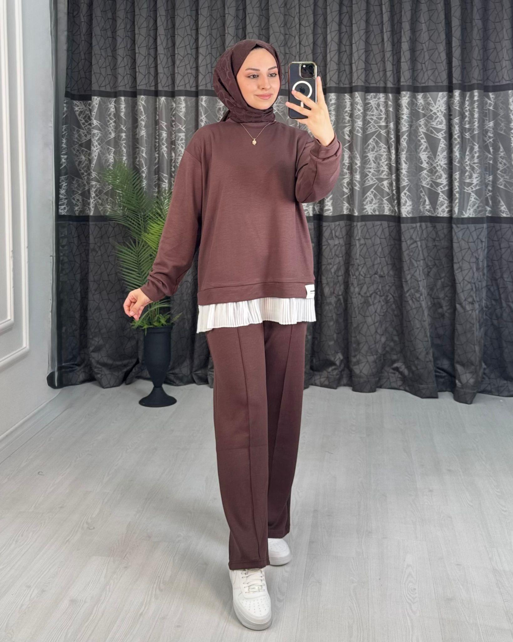 Jx1167-Jessica Takım-Kahverengi