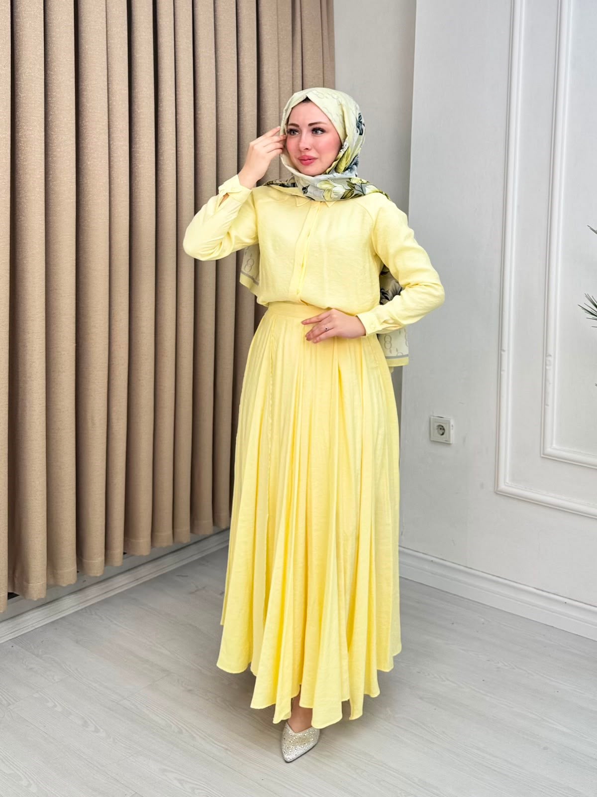 Jx4468-Alya Vual Etekli Takım-Sarı