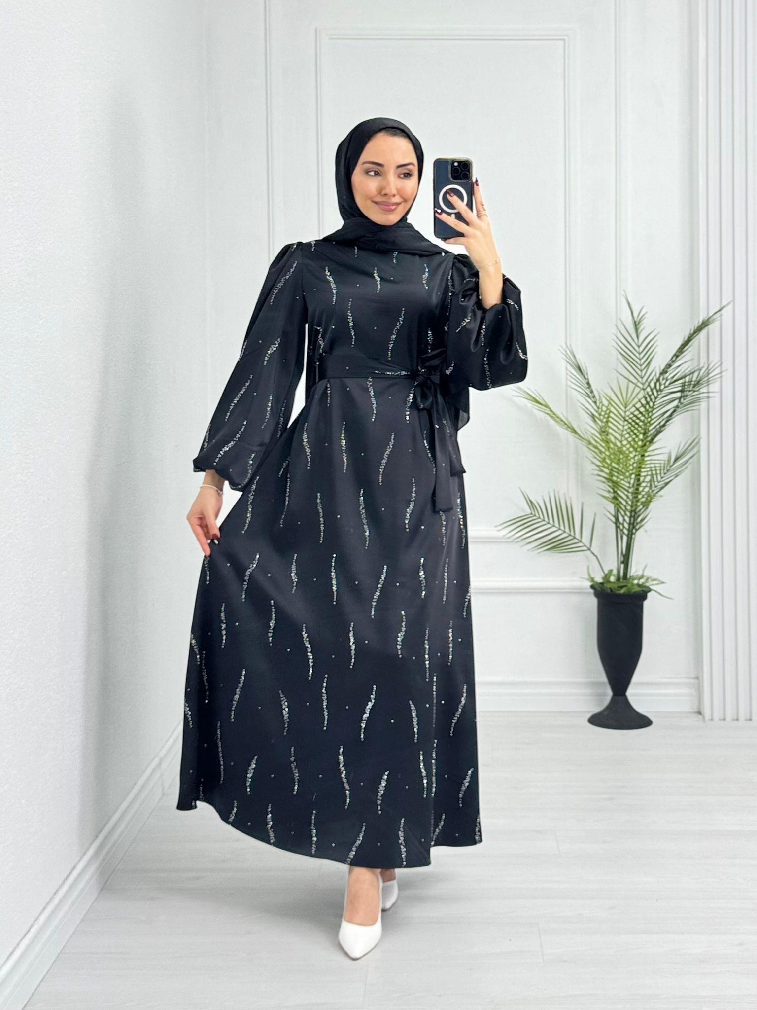 Lx3334-Eftelya Abiye-Siyah