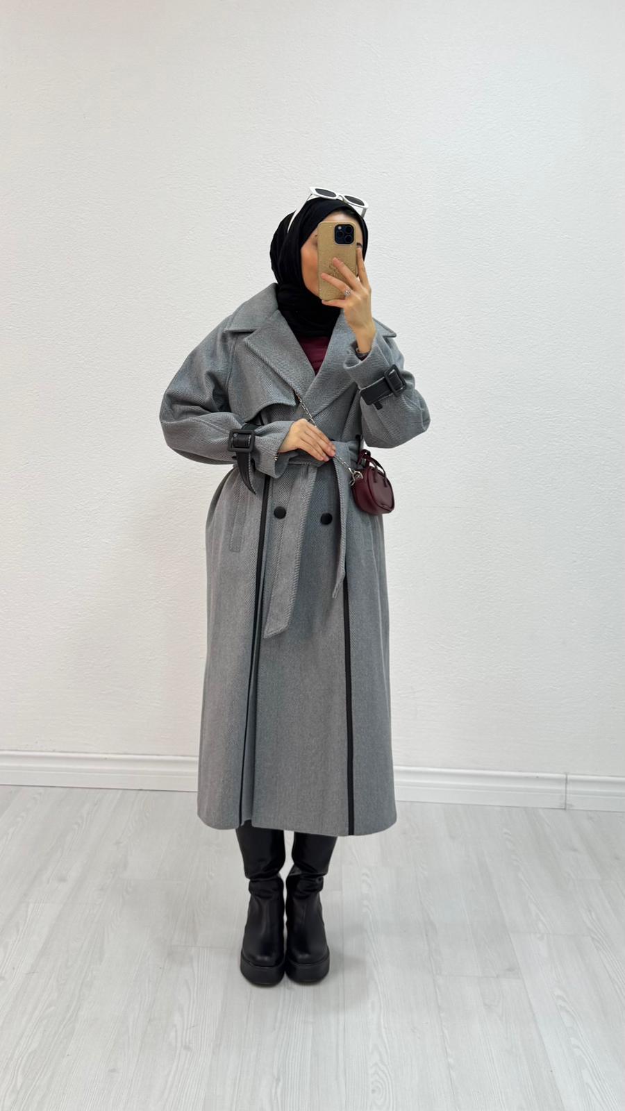 Mx4978-Desenli Kaban-Gri