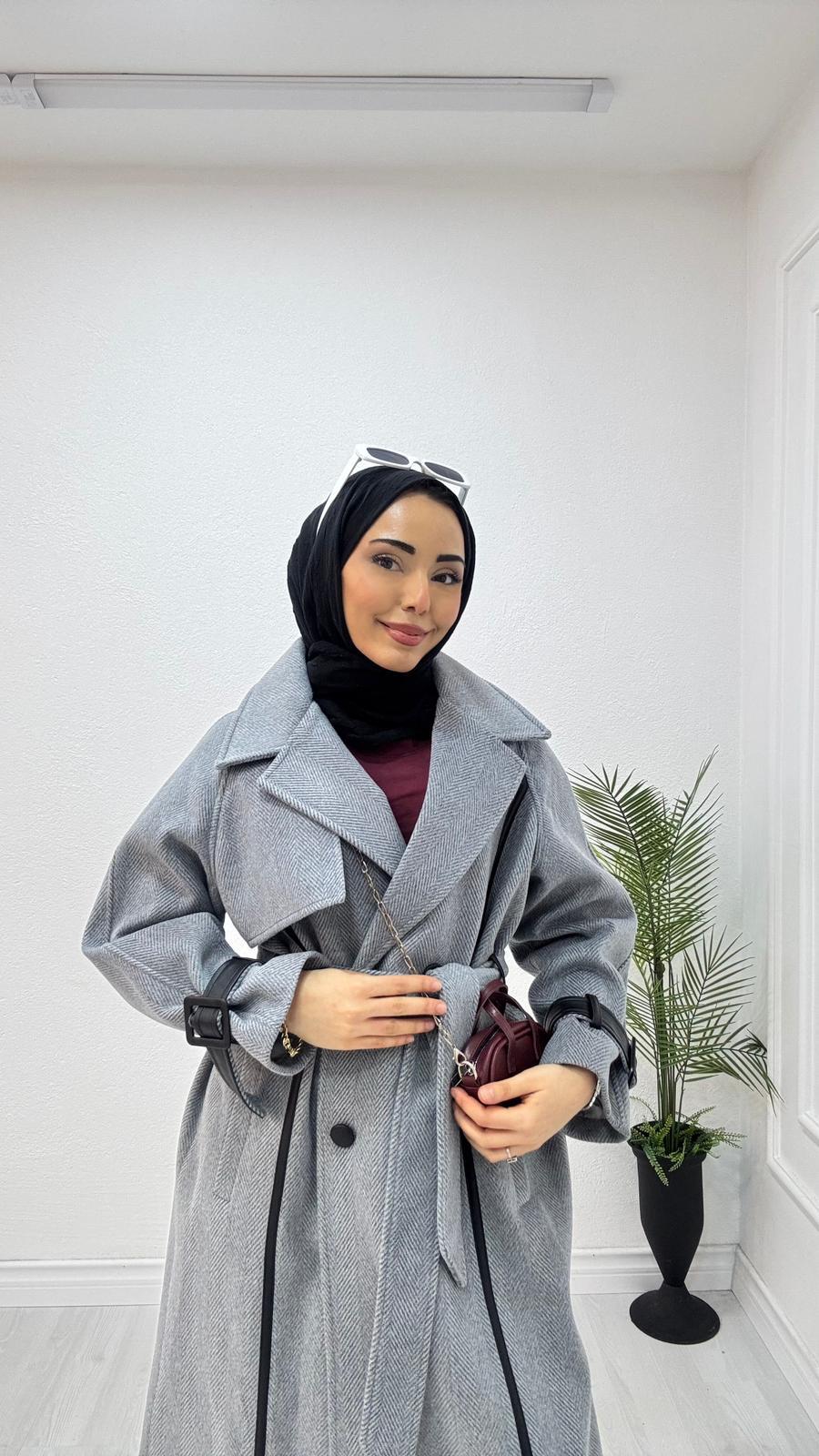 Mx4978-Desenli Kaban-Gri