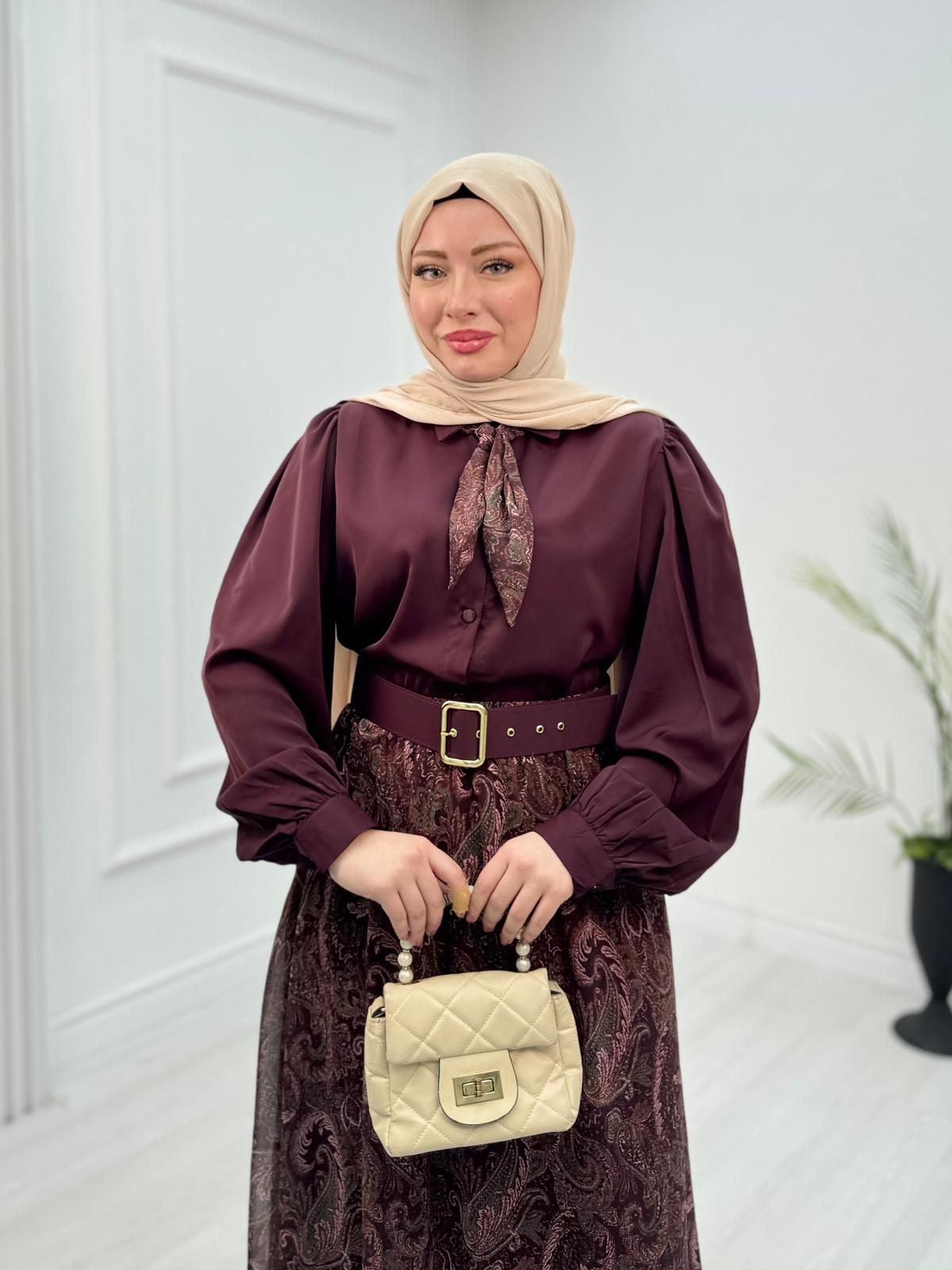 Qb3456-Maria Etek Takım-Mürdüm