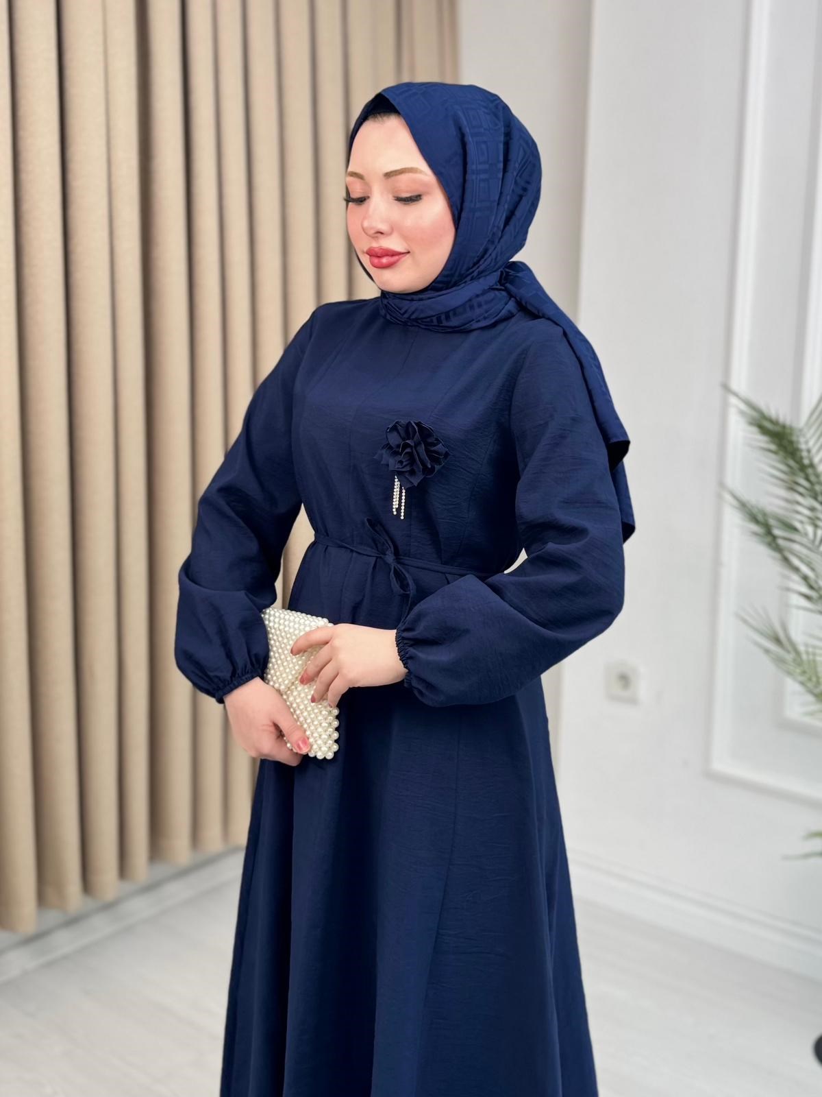 Qb5296-Melisa Tensel Elbise-Lacivert