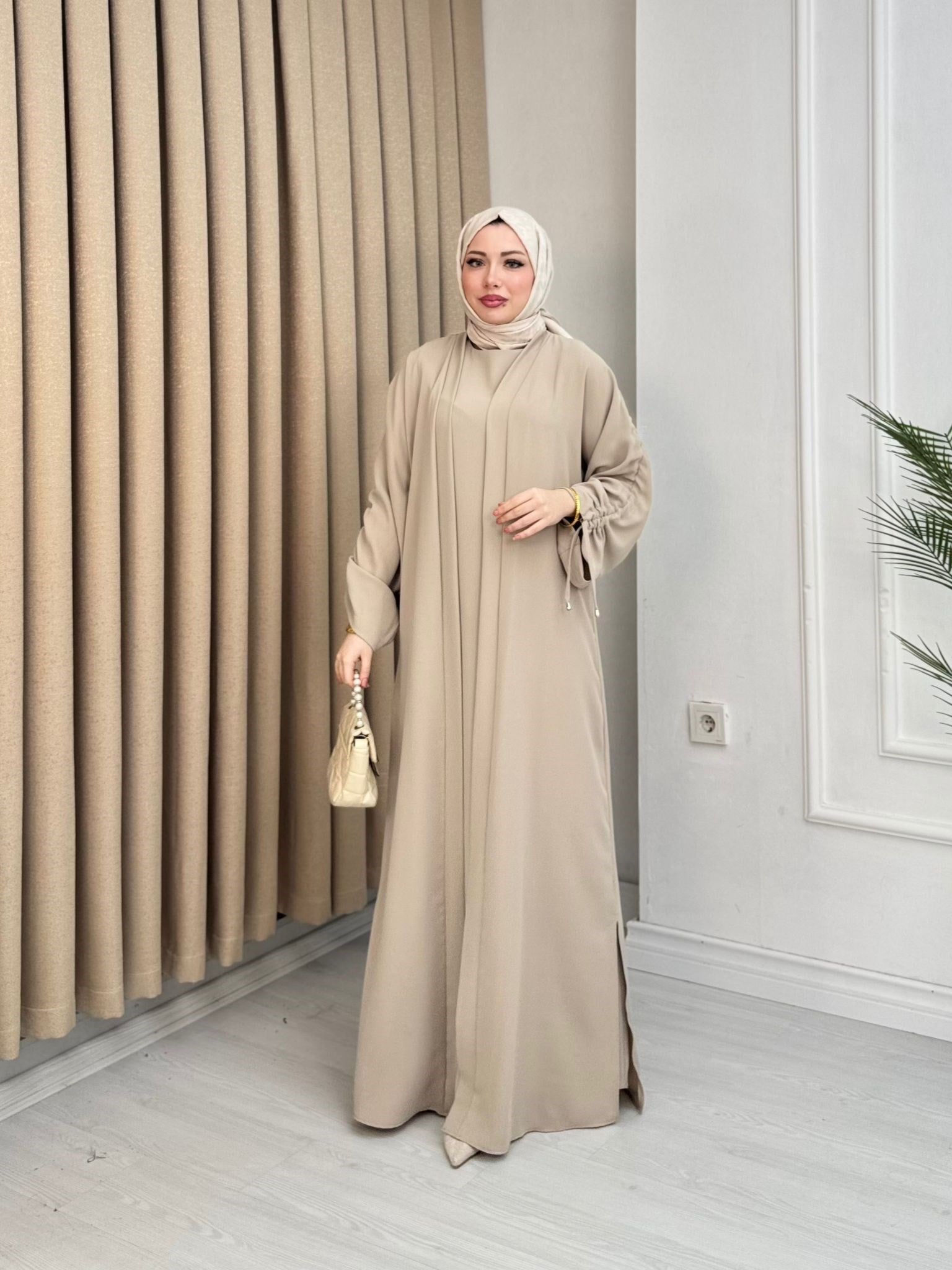 Qv2557-Abay Elbise-Bej