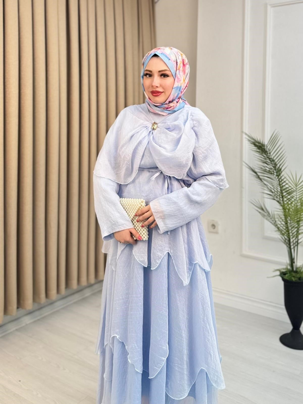 Rb4363-Lina Vual Etekli Takım-Açık Mavi