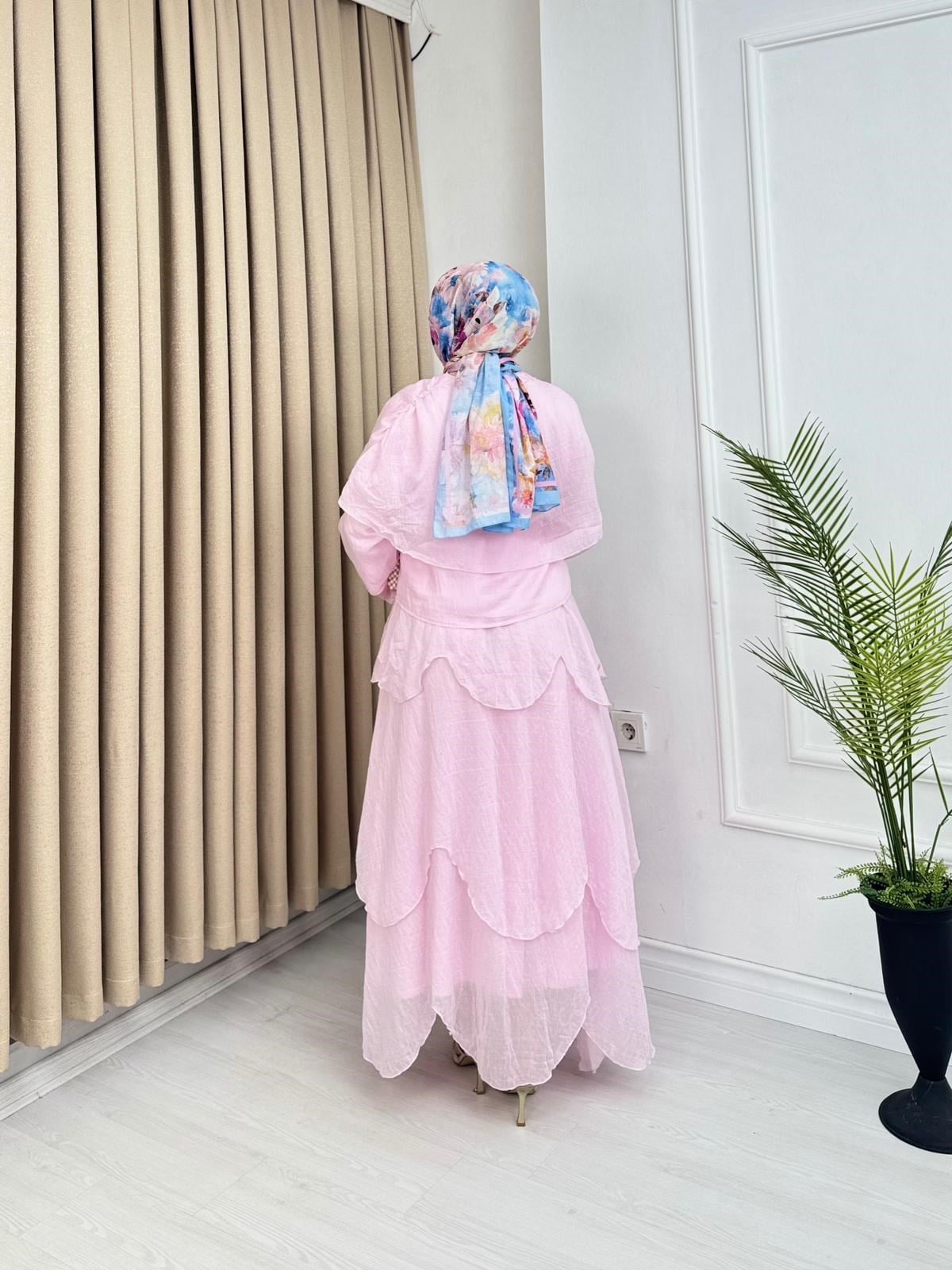 Rb4363-Lina Vual Etekli Takım-Açık Pembe