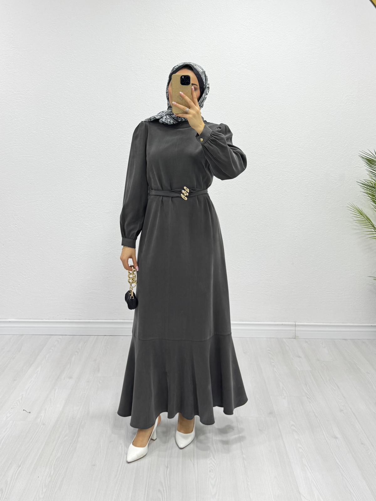Rx2789-Şık Elbise-Gri