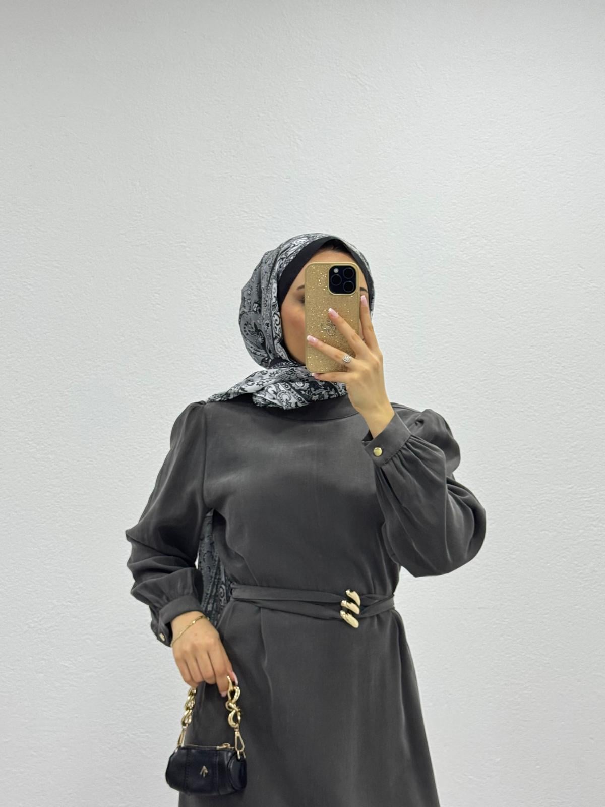 Rx2789-Şık Elbise-Gri