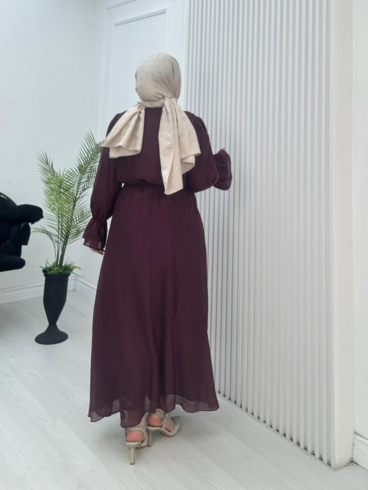 Yb3435-Aura Vual Etekli Takım-Mürdüm
