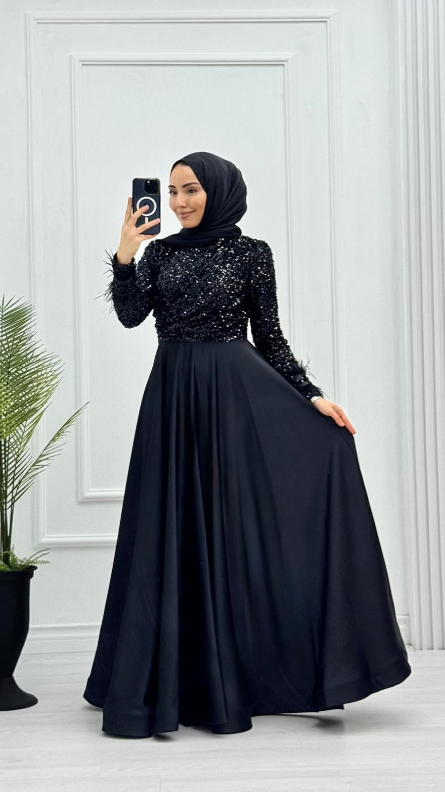 Yx3386-Hürrem Abiye-Siyah