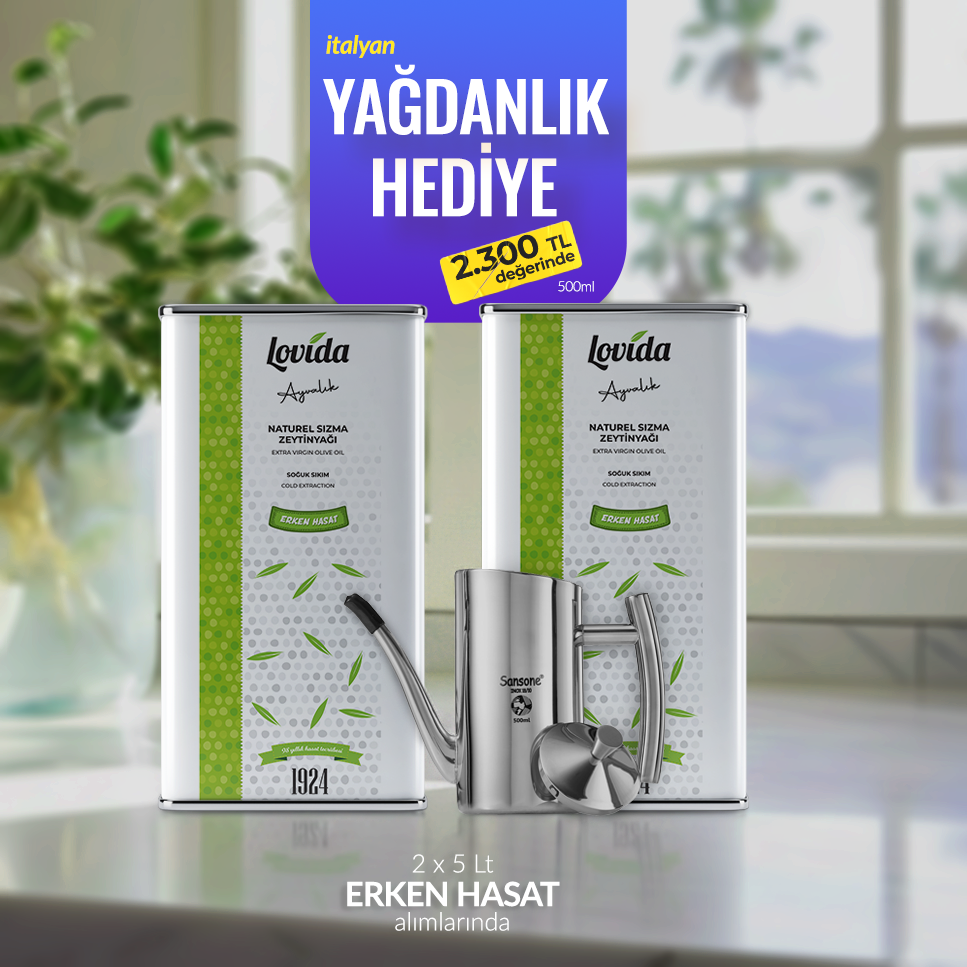 Erken Hasat Soğuk Sıkım Zeytinyağı 5 Lt Teneke 2025-26 x 2 ADET