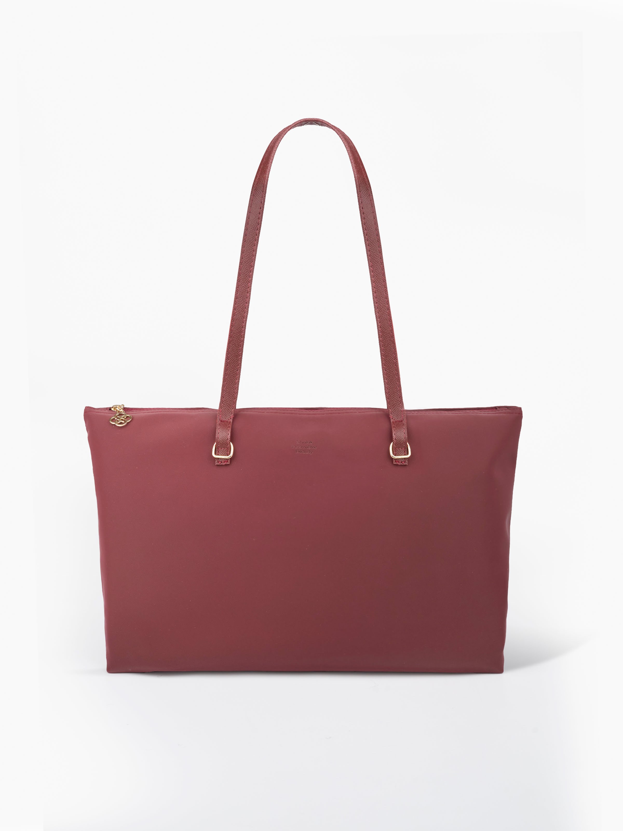 Bordo SHK272 Fermuarlı,Astarlı,Shopper El,Kol ve Omuz Çanta