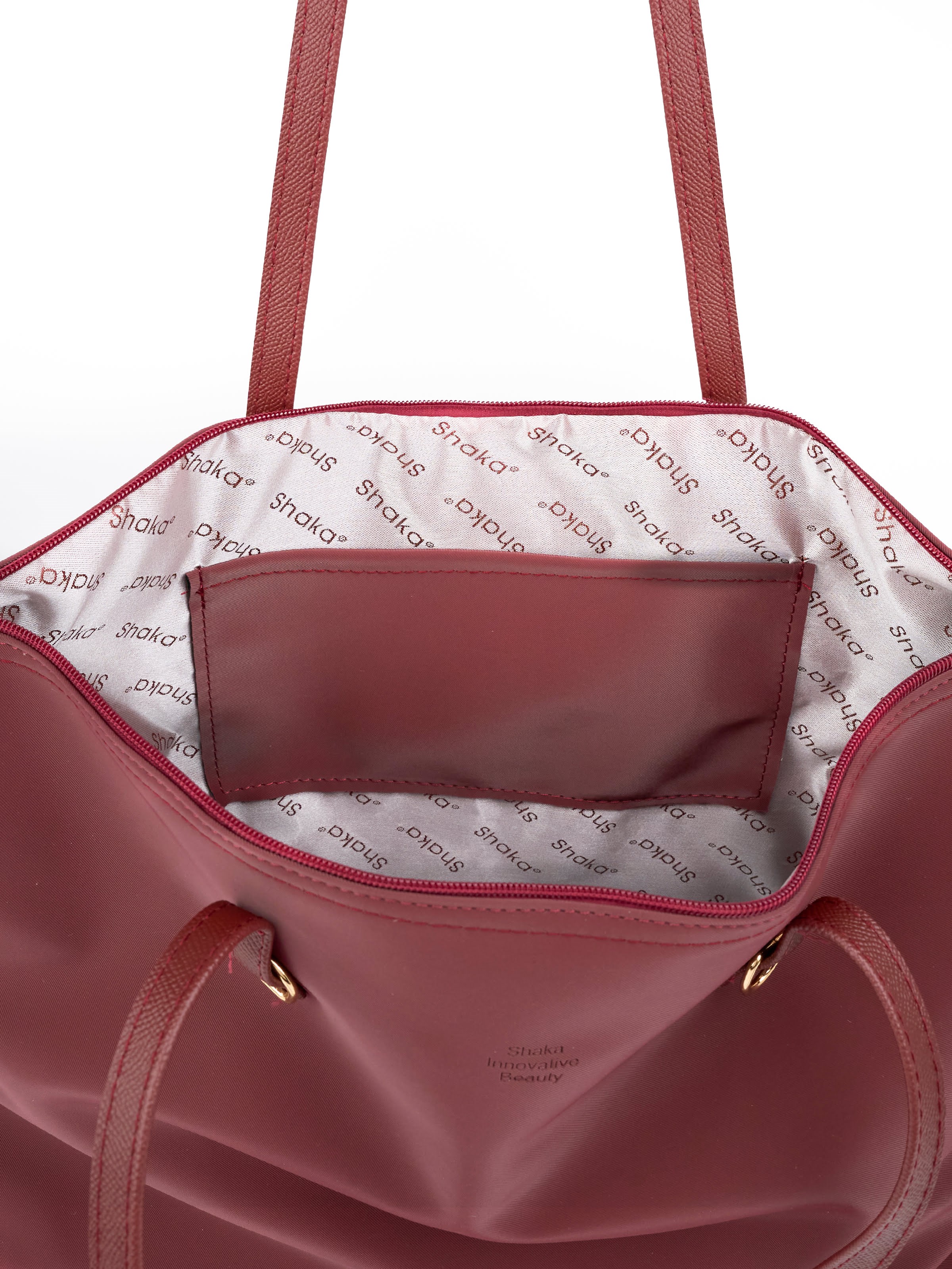 Bordo SHK272 Fermuarlı,Astarlı,Shopper El,Kol ve Omuz Çanta