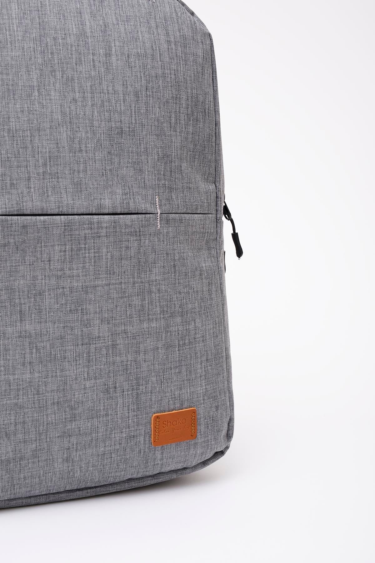 Gri Shk61 3 Bölmeli 13-14-15 İnç Uyumlu Laptop Sırt Çantası U:42 E:27 G:8 cm