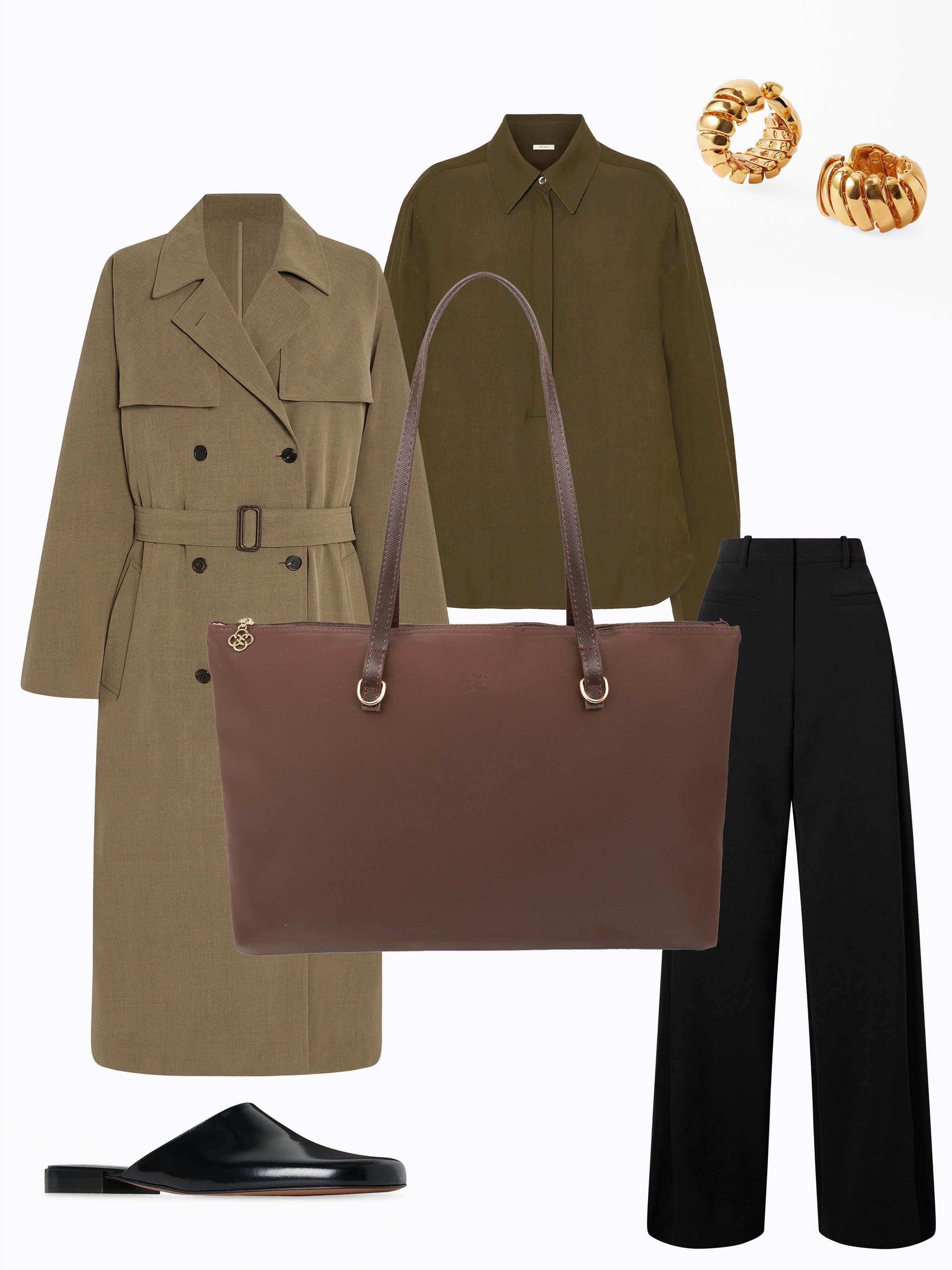 Kahve Rengi SHK272 Fermuarlı,Astarlı,Shopper El,Kol ve Omuz Çanta