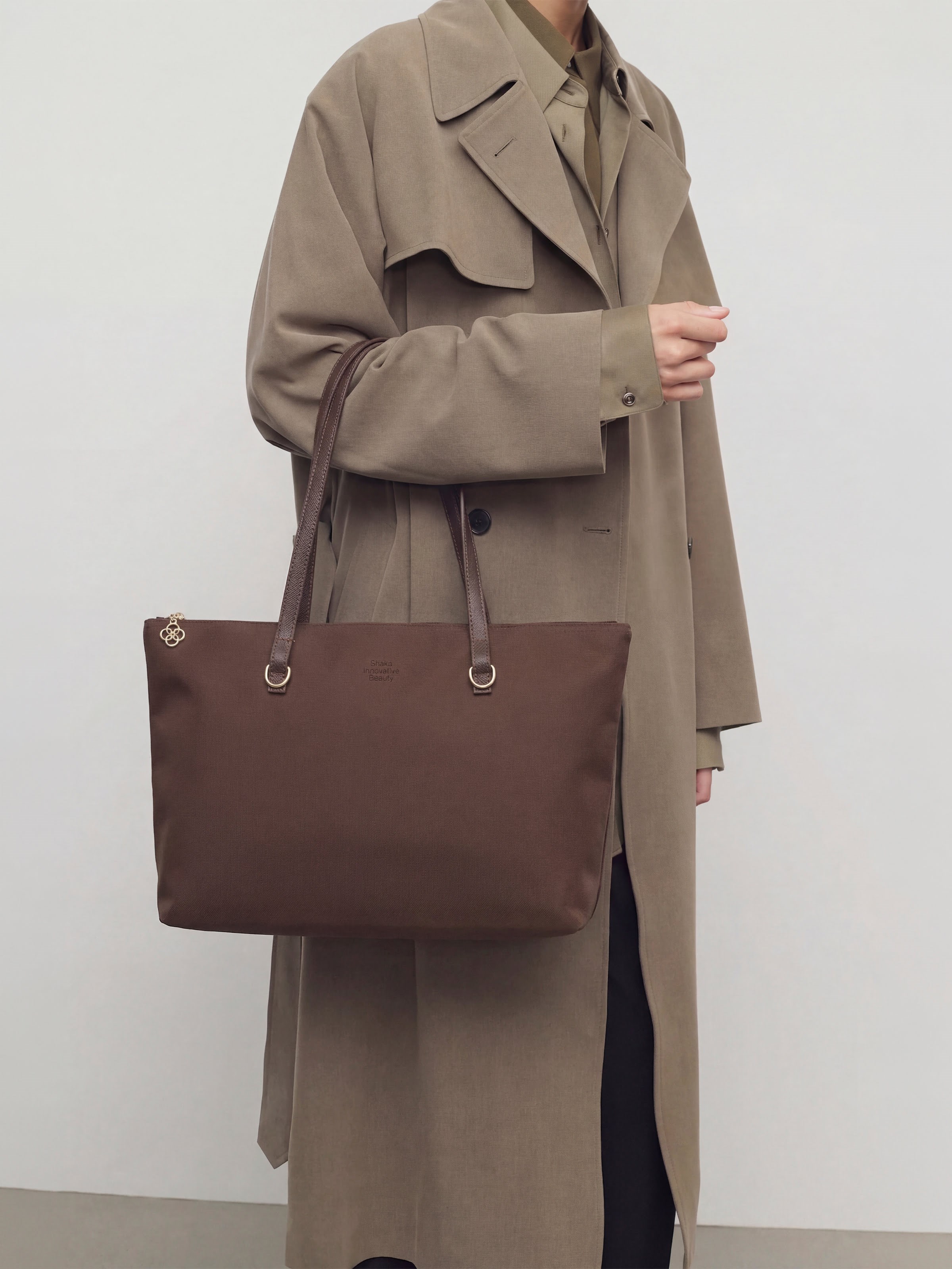 Kahve Rengi SHK272 Fermuarlı,Astarlı,Shopper El,Kol ve Omuz Çanta