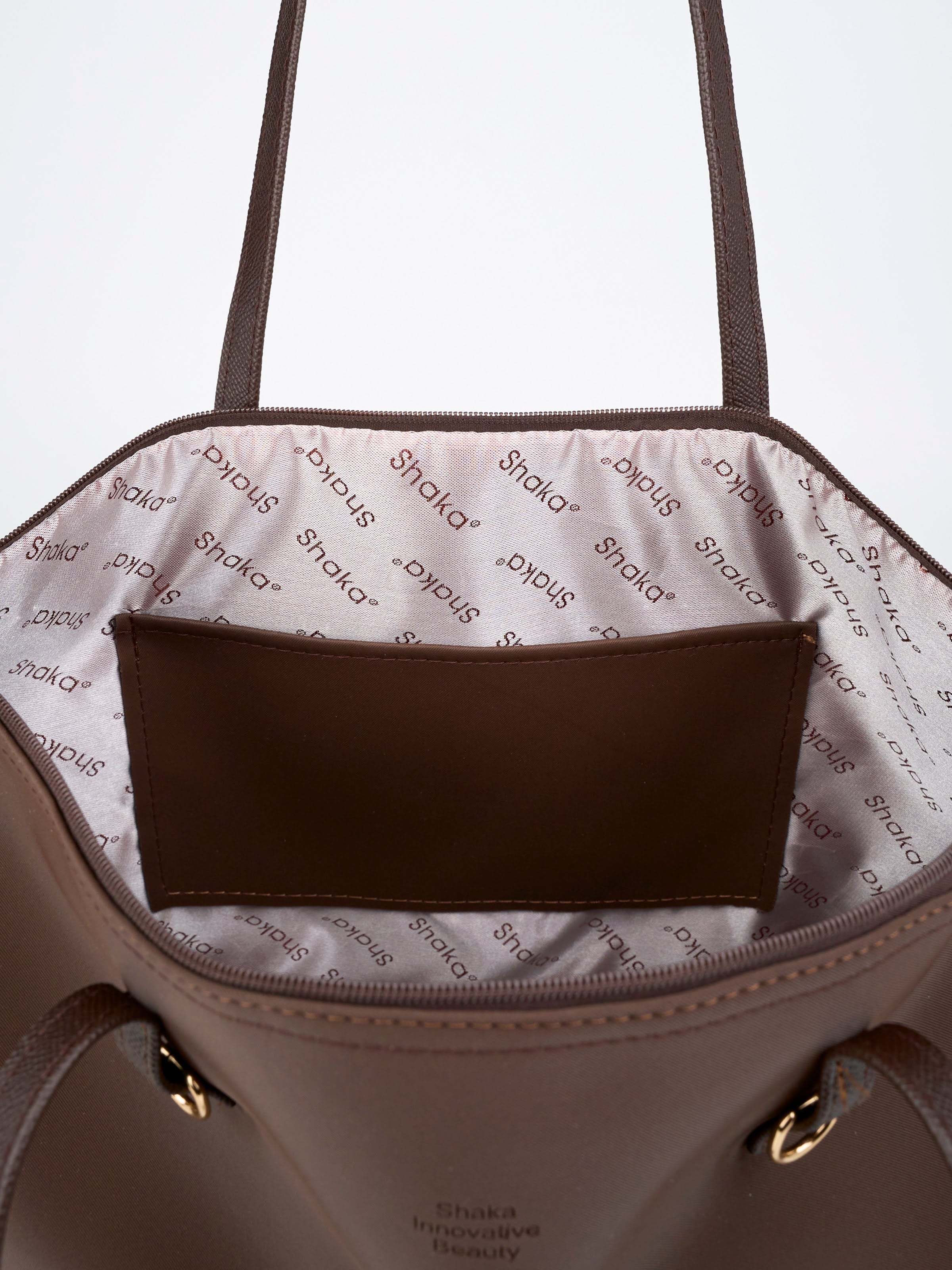 Kahve Rengi SHK272 Fermuarlı,Astarlı,Shopper El,Kol ve Omuz Çanta