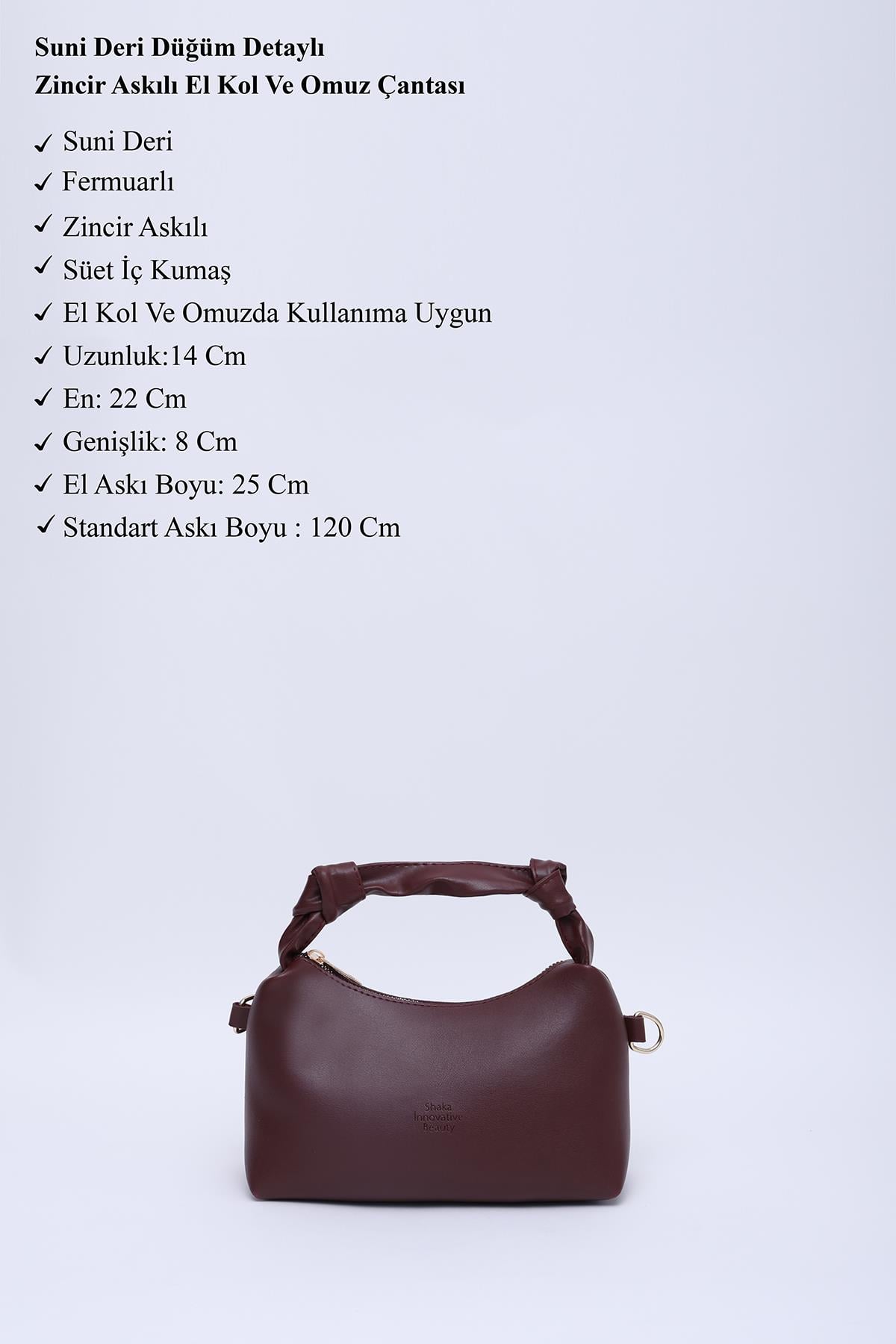 Kahverengi/Krem/Bordo SHK278 Suni Deri El Kol ve Omuz 3'lü Çanta Seti (SHK108-SHK207-SHK24)
