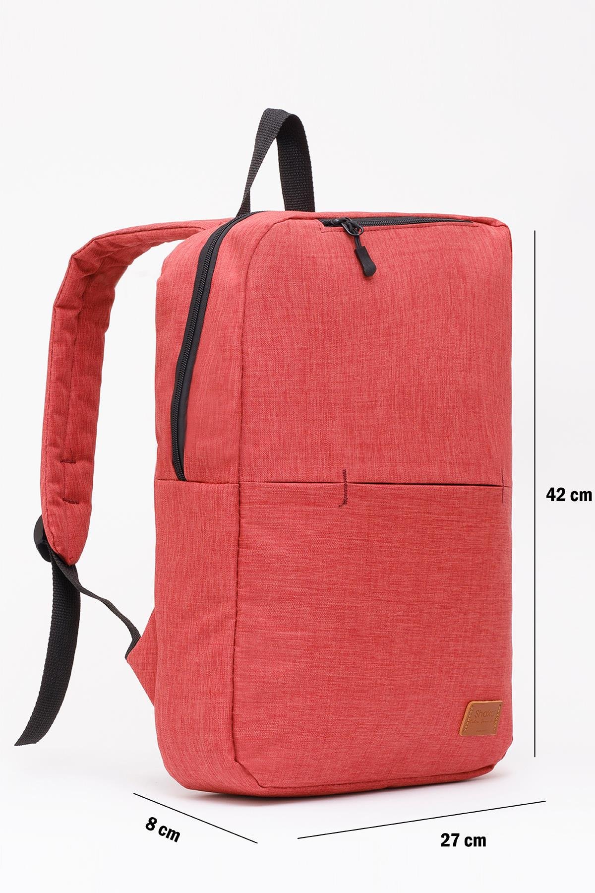 Kırmızı Shk61 3 Bölmeli 13-14-15 İnç Uyumlu Laptop Sırt Çantası U:42 E:27 G:8 cm