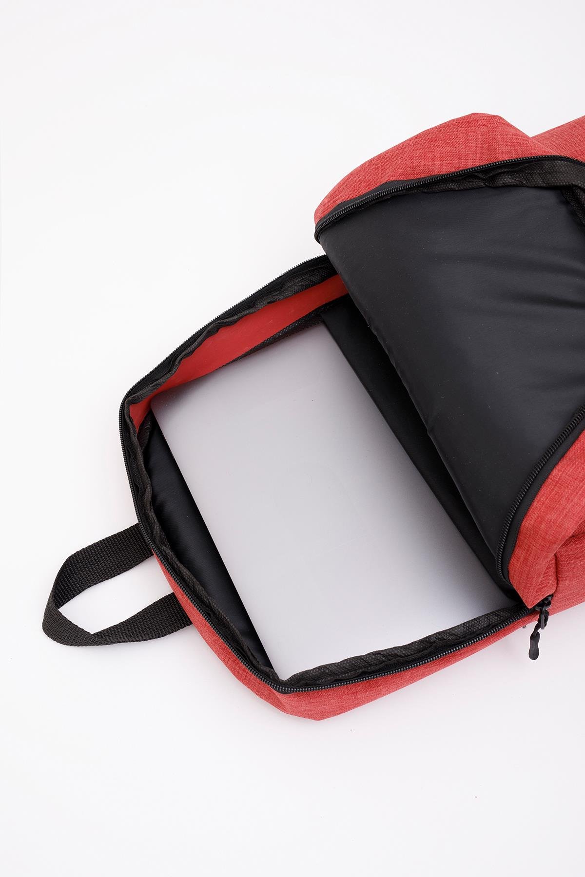 Kırmızı Shk61 3 Bölmeli 13-14-15 İnç Uyumlu Laptop Sırt Çantası U:42 E:27 G:8 cm