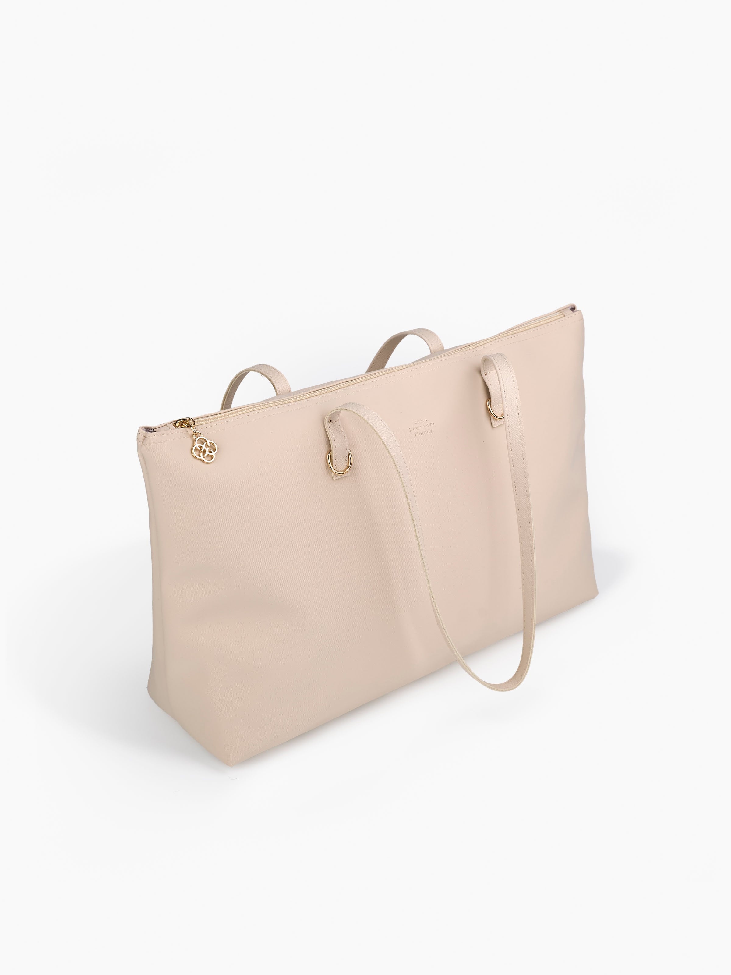Krem SHK272 Fermuarlı,Astarlı,Shopper El,Kol ve Omuz Çanta