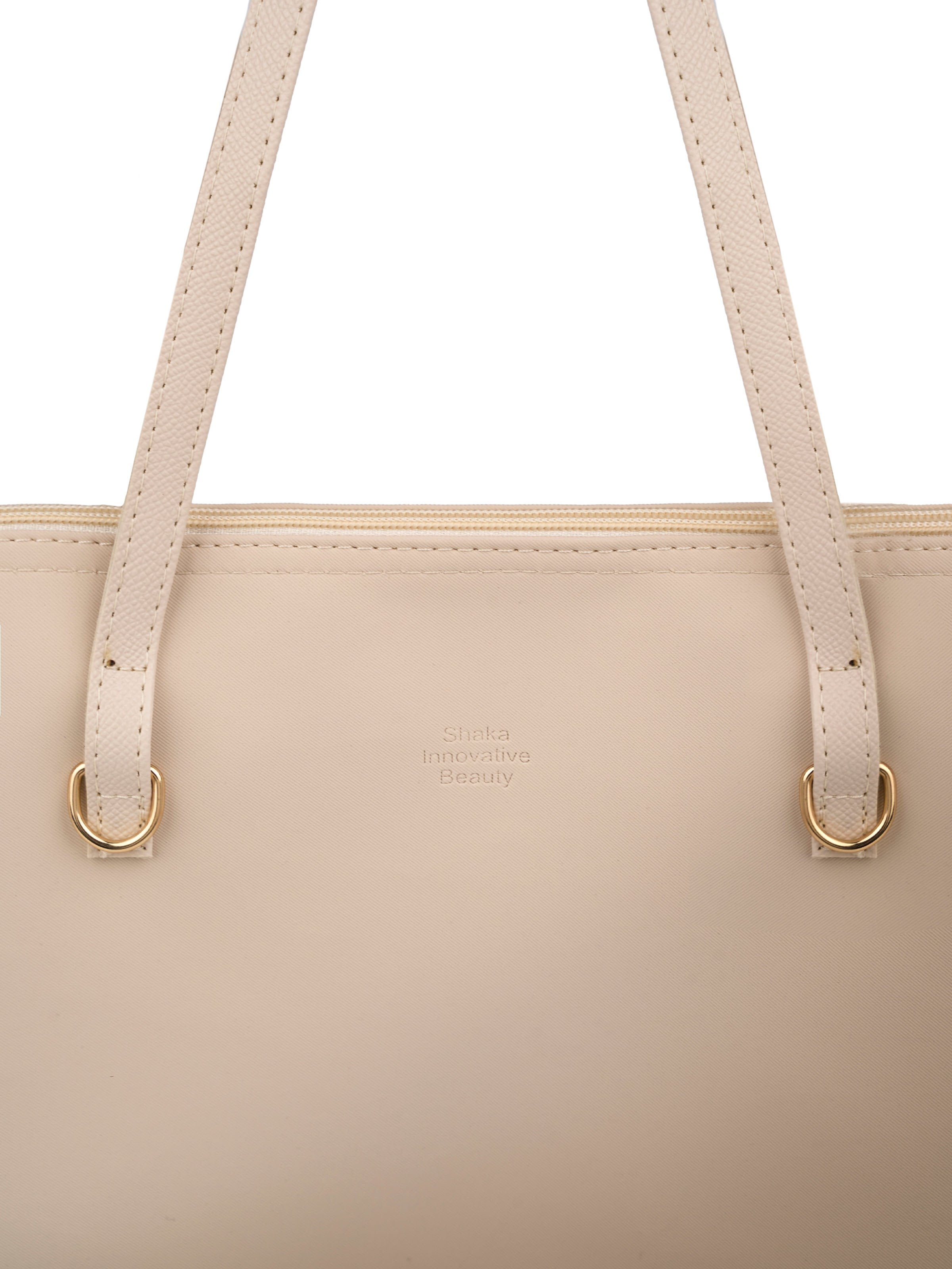 Krem SHK272 Fermuarlı,Astarlı,Shopper El,Kol ve Omuz Çanta