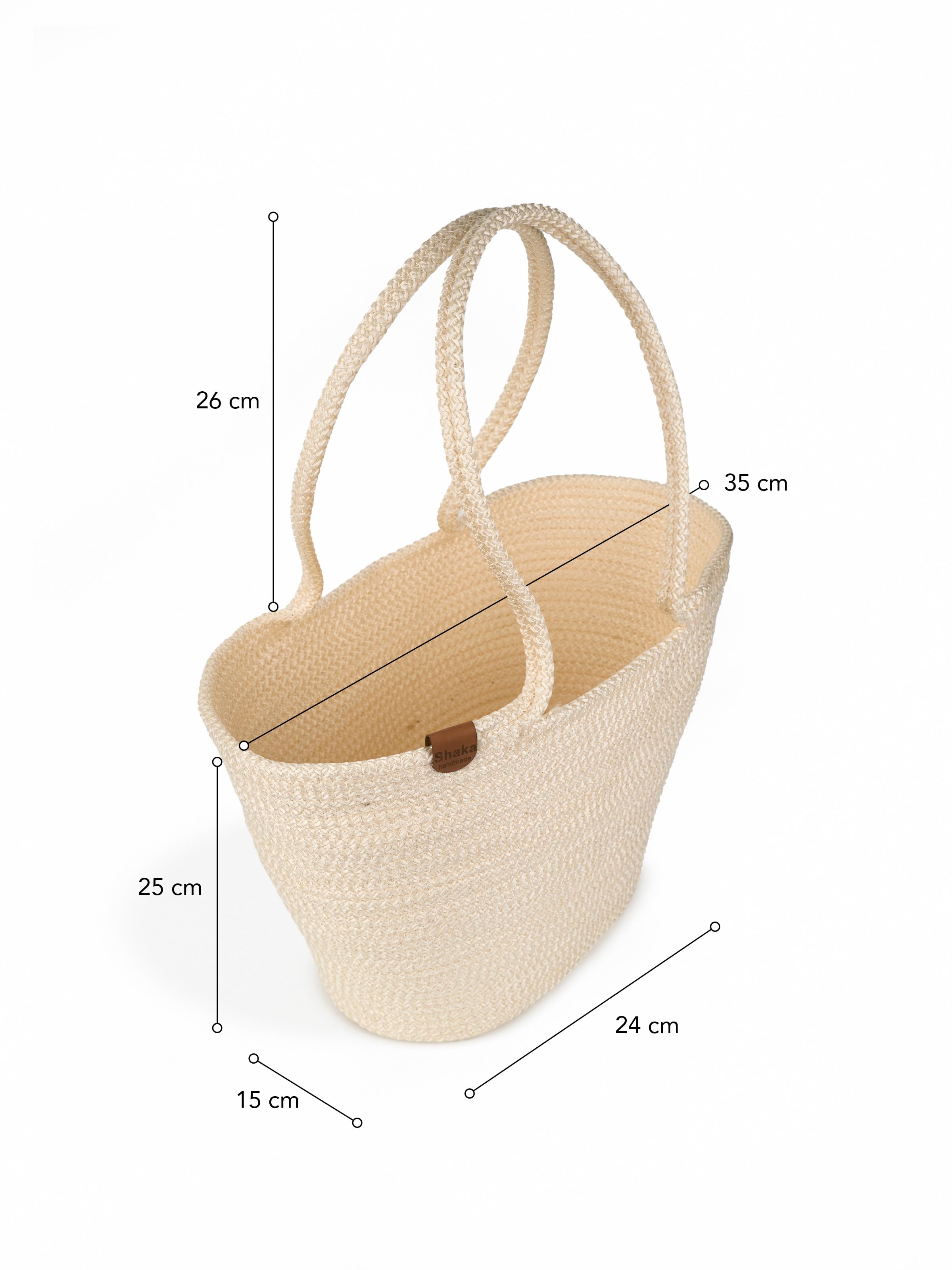 Krem Shk314 Handcrafted, Hasır,Plaj, El,Kol ve Omuz Çantası